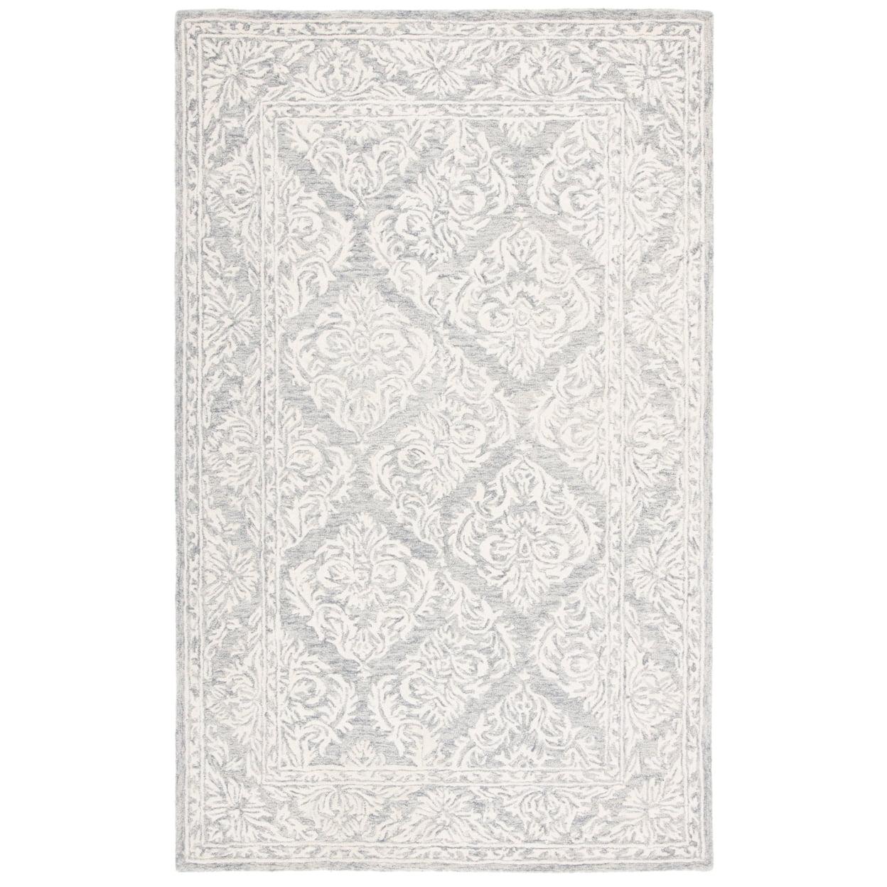 Metro MET865 Hand Tufted Indoor Area Rug - Dark Grey/Ivory - 5'x8' - Safavieh
