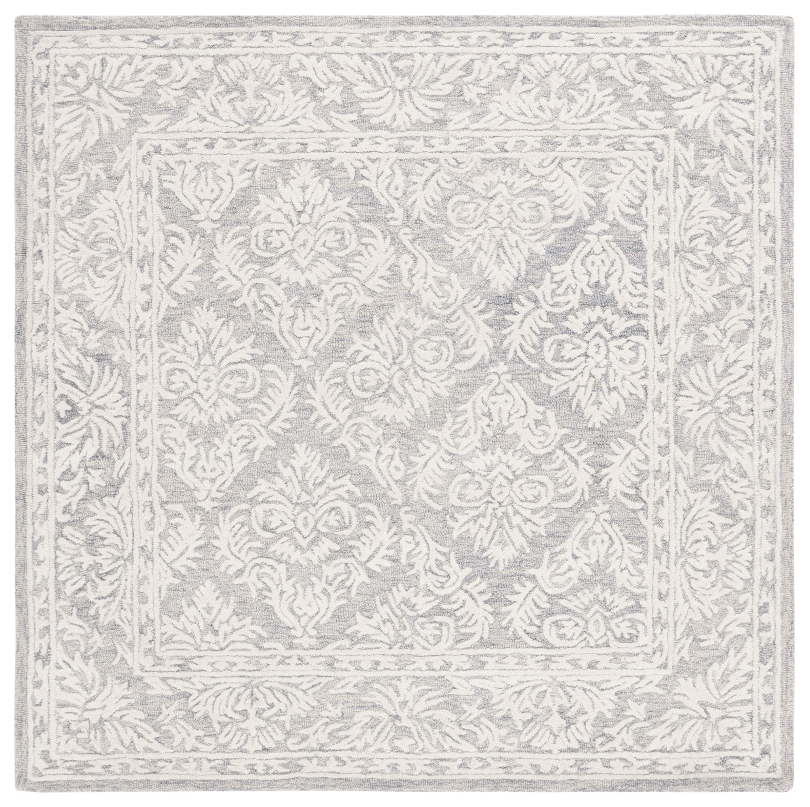 Metro MET865 Hand Tufted Indoor Area Rug - Dark Grey/Ivory - 6'x6' - Safavieh