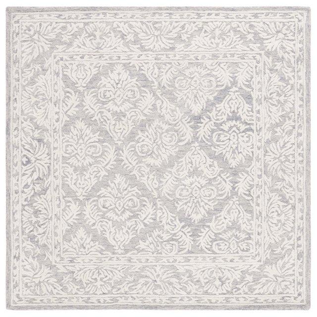 Metro MET865 Hand Tufted Indoor Area Rug - Dark Grey/Ivory - 6'x6' - Safavieh