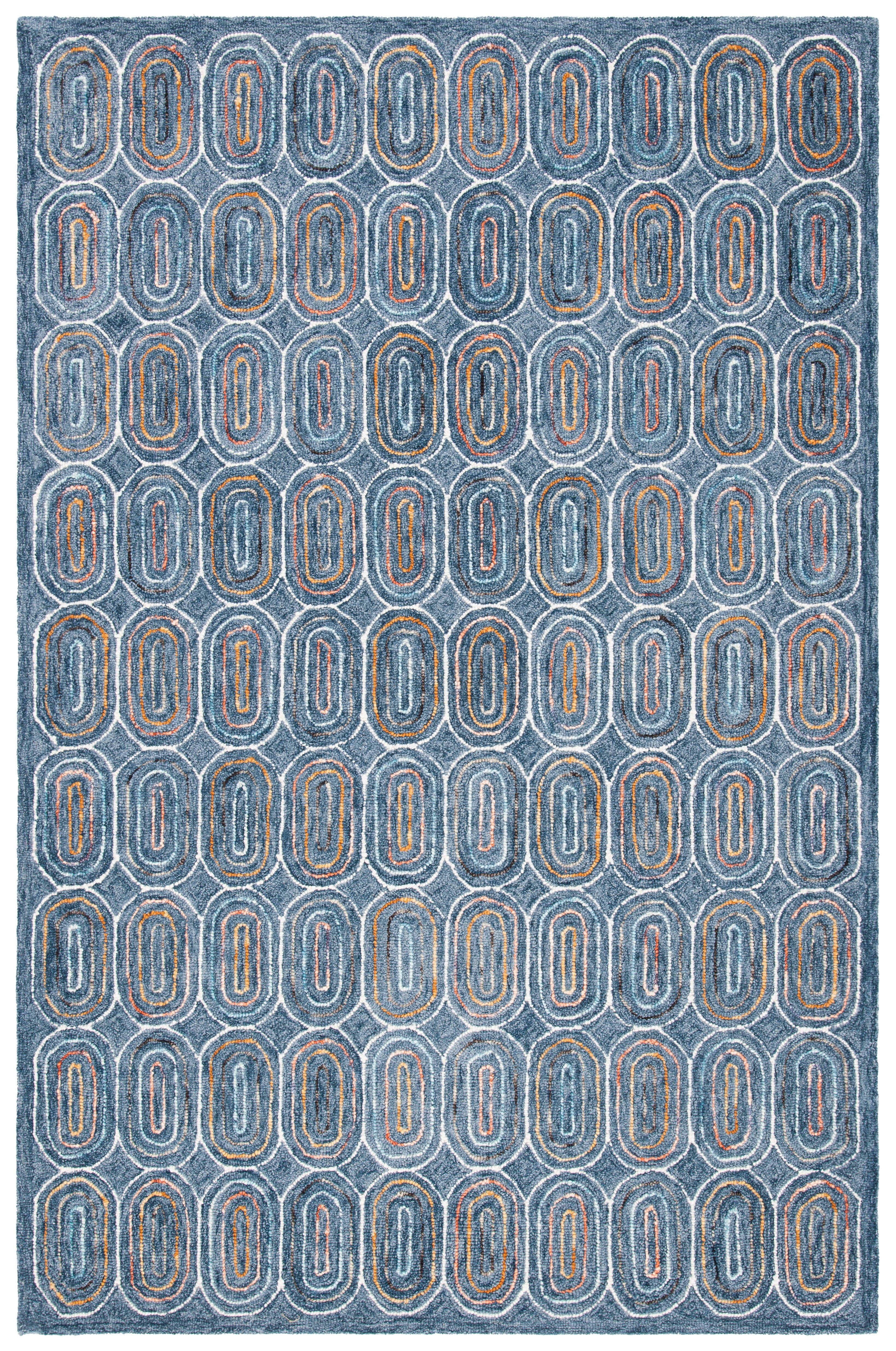 Metro MET124 Hand Tufted Indoor Area Rug - Blue/Yellow - 5'x8' - Safavieh