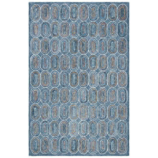 Metro MET124 Hand Tufted Indoor Area Rug - Blue/Yellow - 5'x8' - Safavieh
