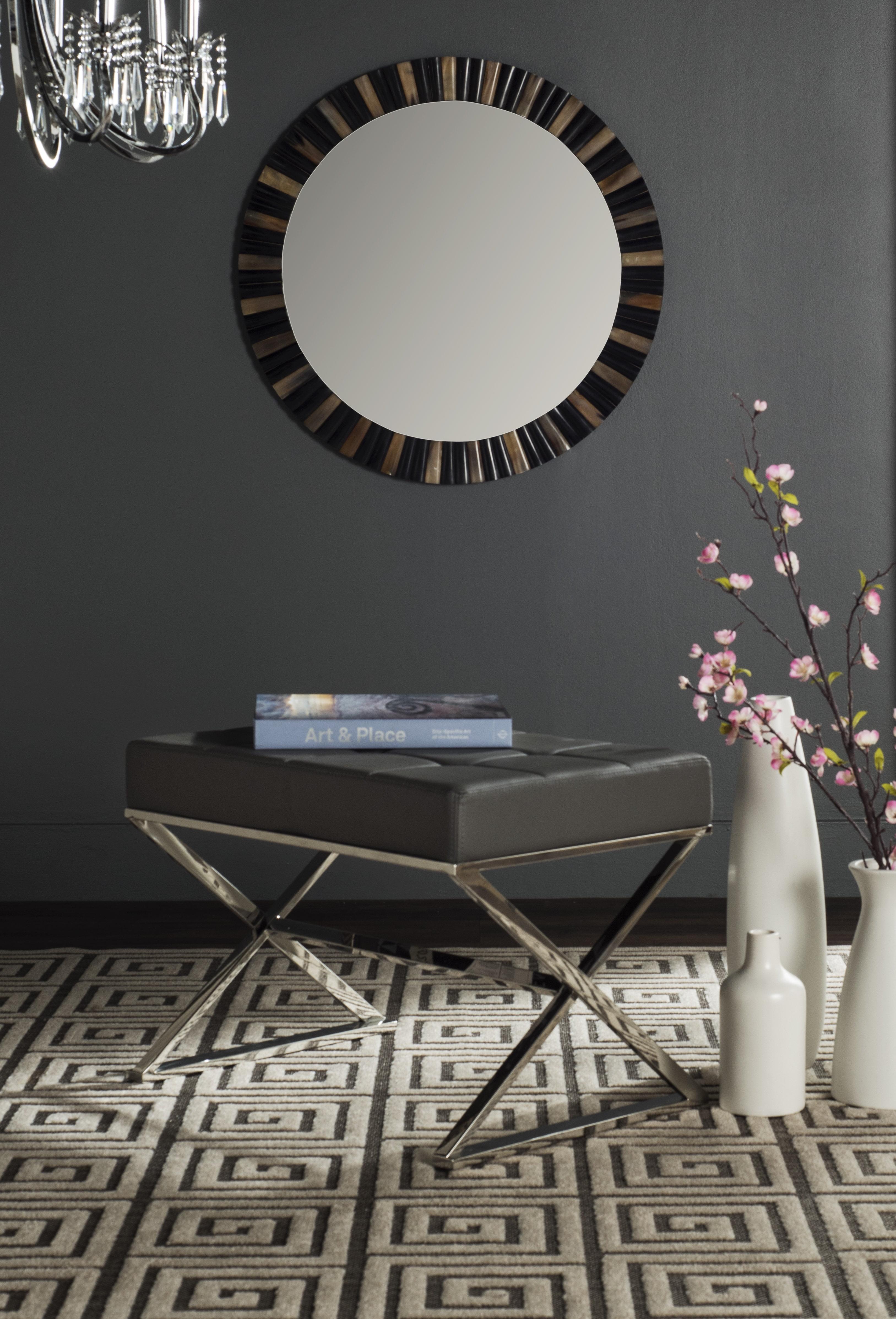 Micha Ottoman - Grey/Chrome - Safavieh