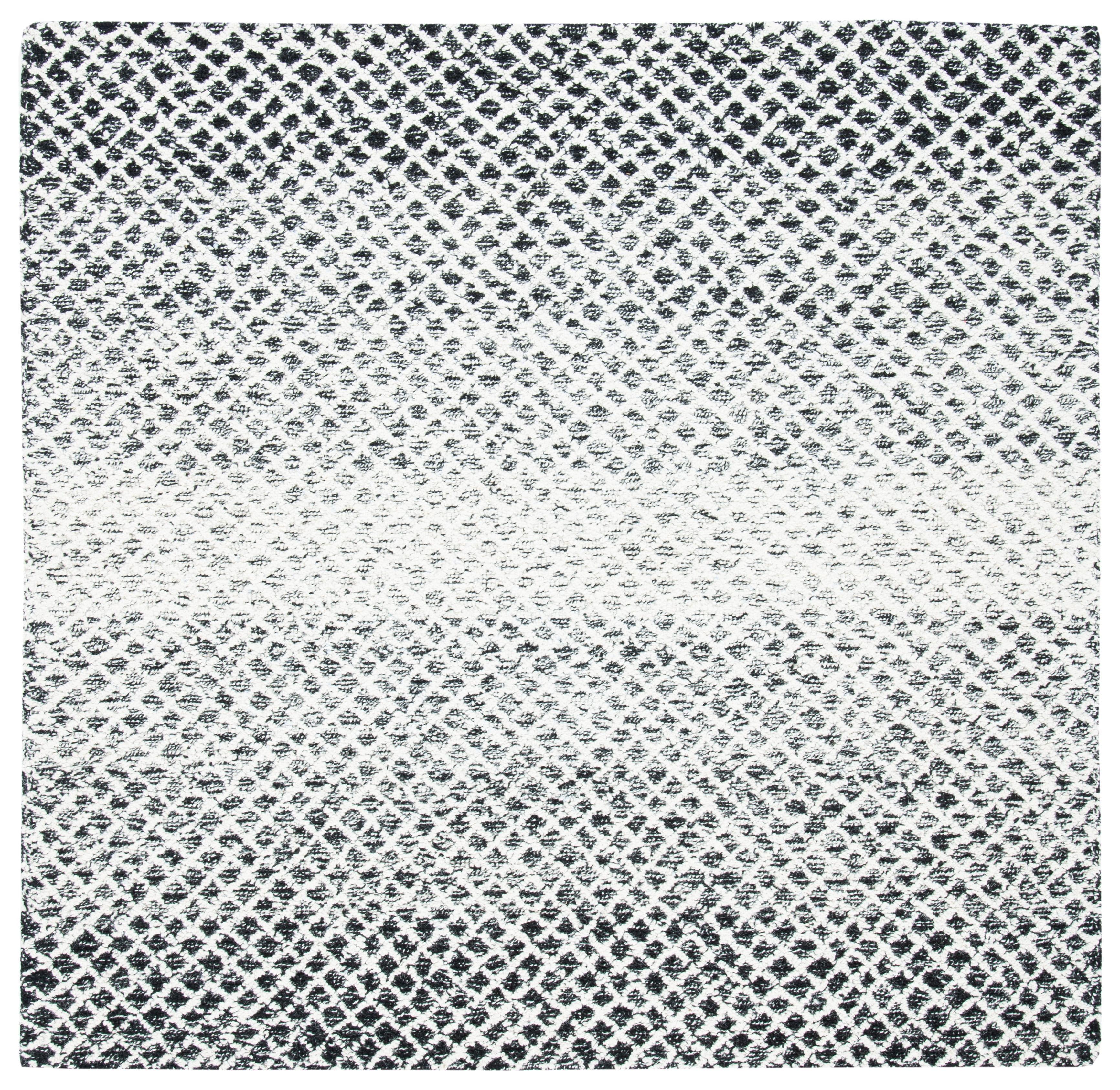 Micro-Loop MLP353 Hand Tufted Indoor Area Rug - Black/Ivory - 5'x5' - Safavieh