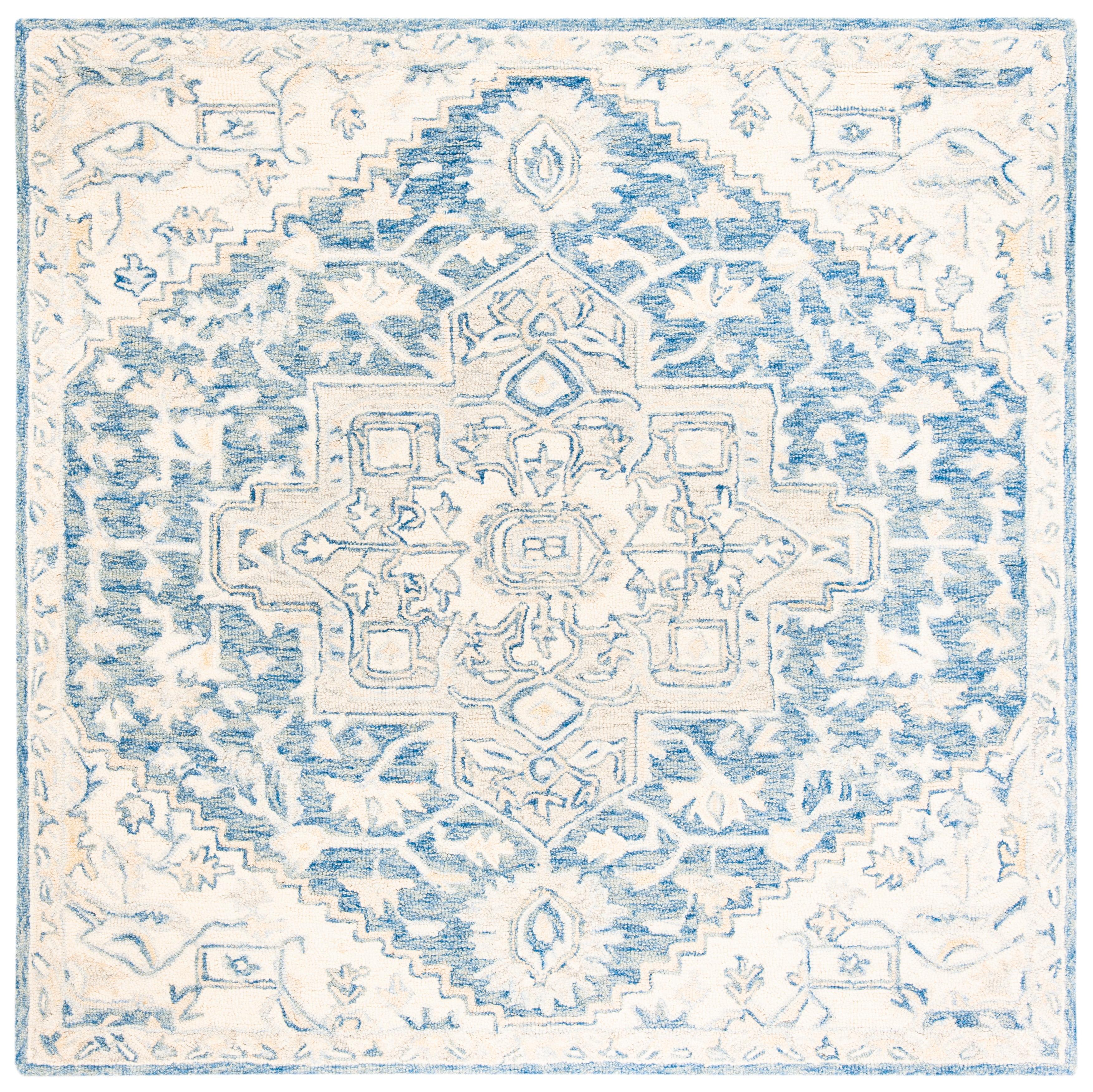 Micro-Loop MLP503 Hand Tufted Area Rug - Blue/Ivory - 3'x3' - Safavieh.