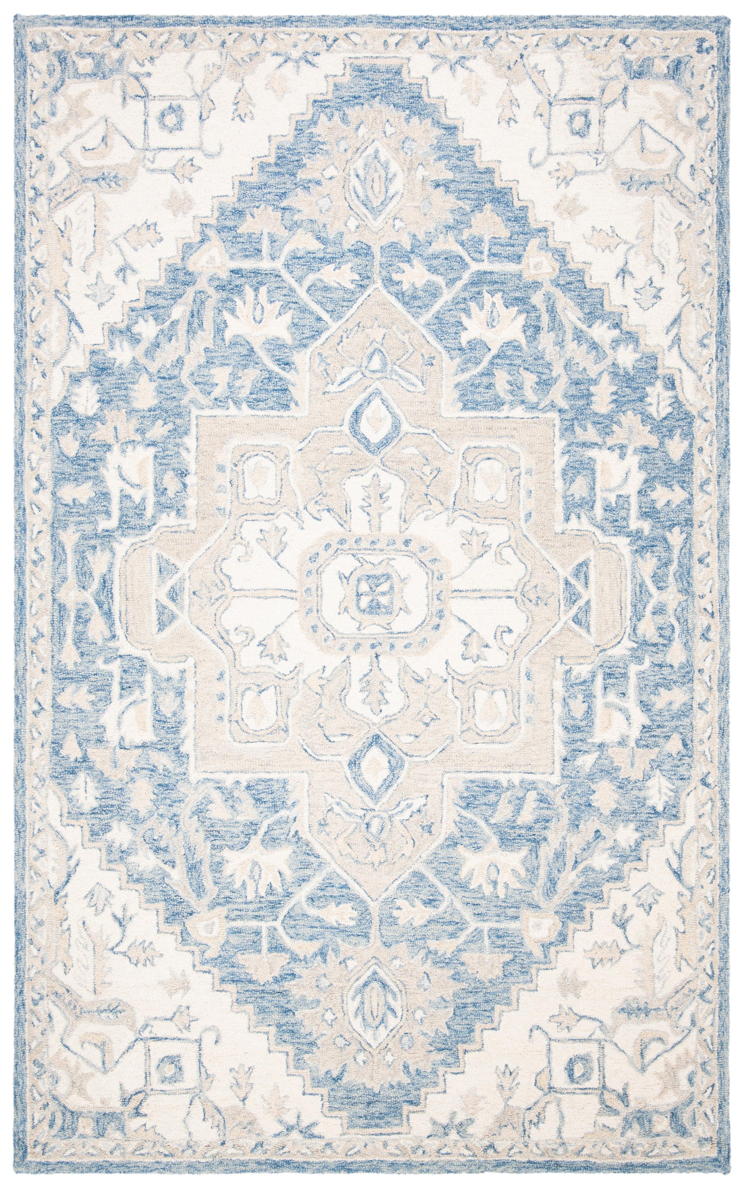 Micro-Loop MLP503 Hand Tufted Indoor Area Rug - Blue/Ivory - 6'x9' - Safavieh