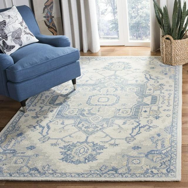 Micro-Loop MLP503 Hand Tufted Indoor Area Rug - Ivory/Blue - 8'x10' - Safavieh