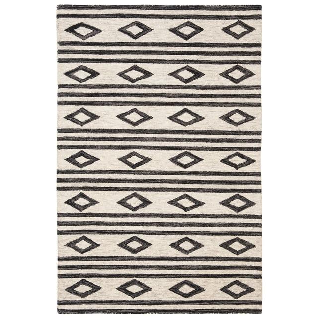 Micro-Loop MLP153 Hand Tufted Indoor Accent Rug - Ivory/Charcoal - 2'6"x4' - Safavieh