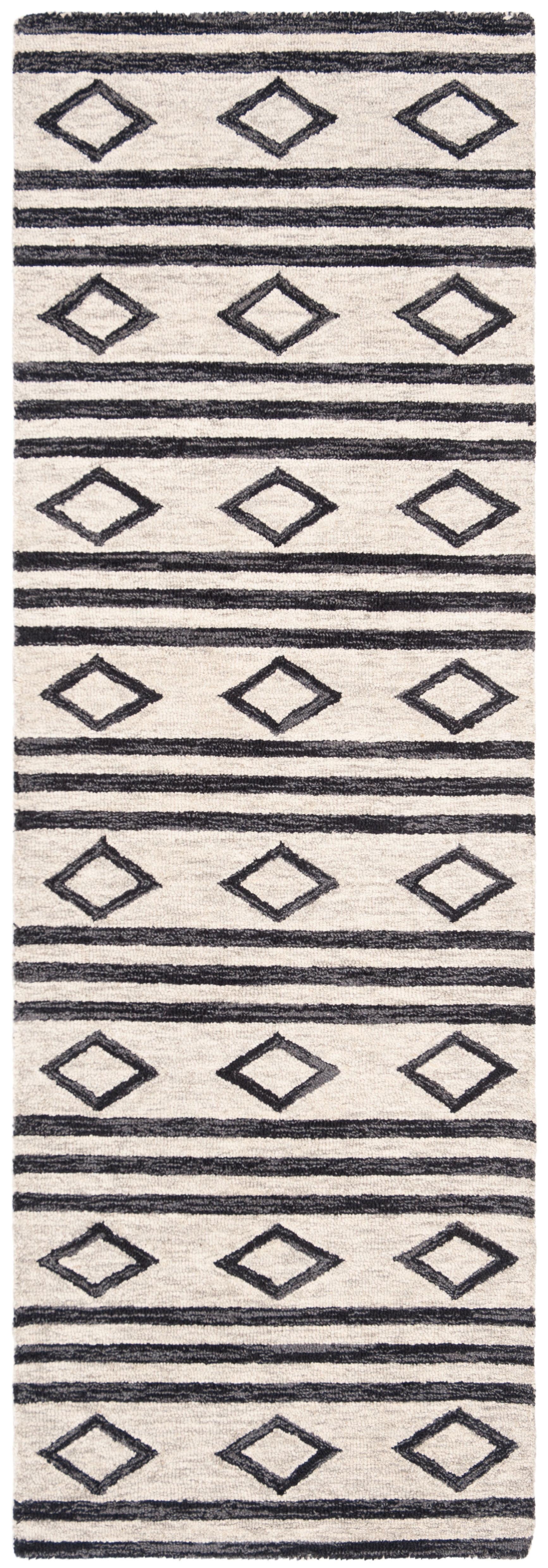 Micro-Loop MLP153 Hand Tufted Indoor Accent Rug - Ivory/Charcoal - 2'6"x5' - Safavieh