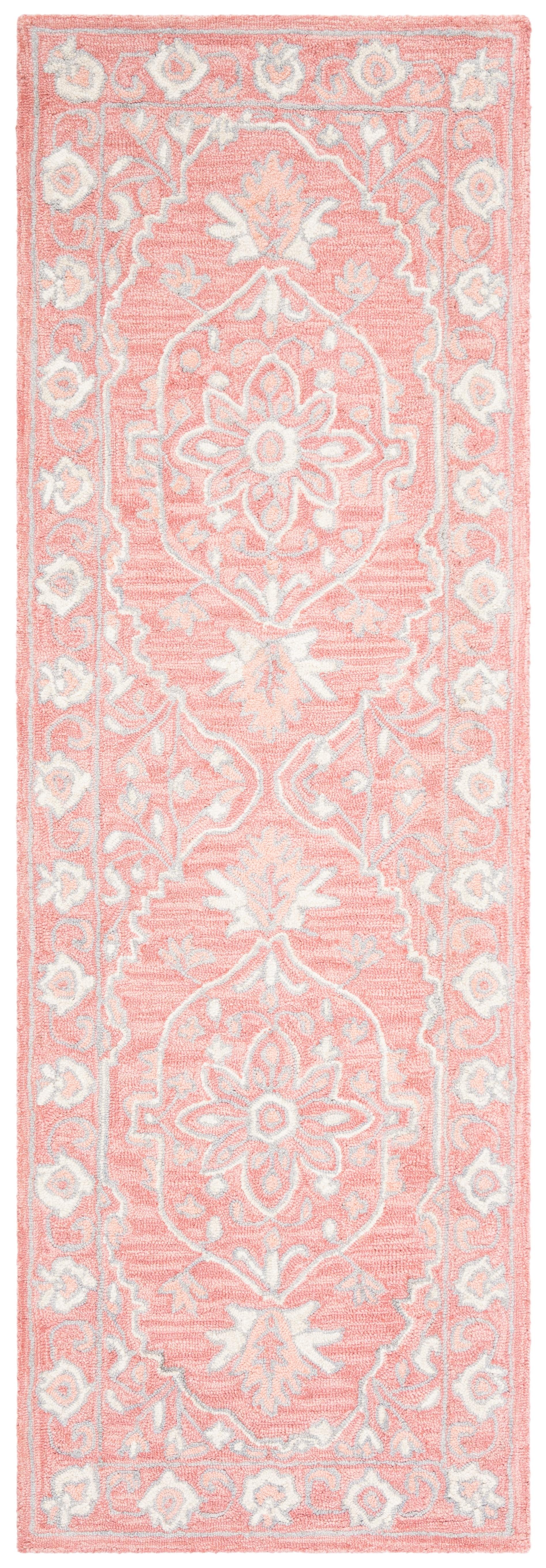 Micro-Loop MLP504 Hand Tufted Indoor Runner Rug - Pink/Ivory - 2'3"x11' - Safavieh