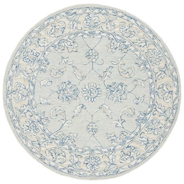 Micro-Loop MLP535 Hand Tufted Area Rug - Blue/Beige - 5' round - Safavieh.