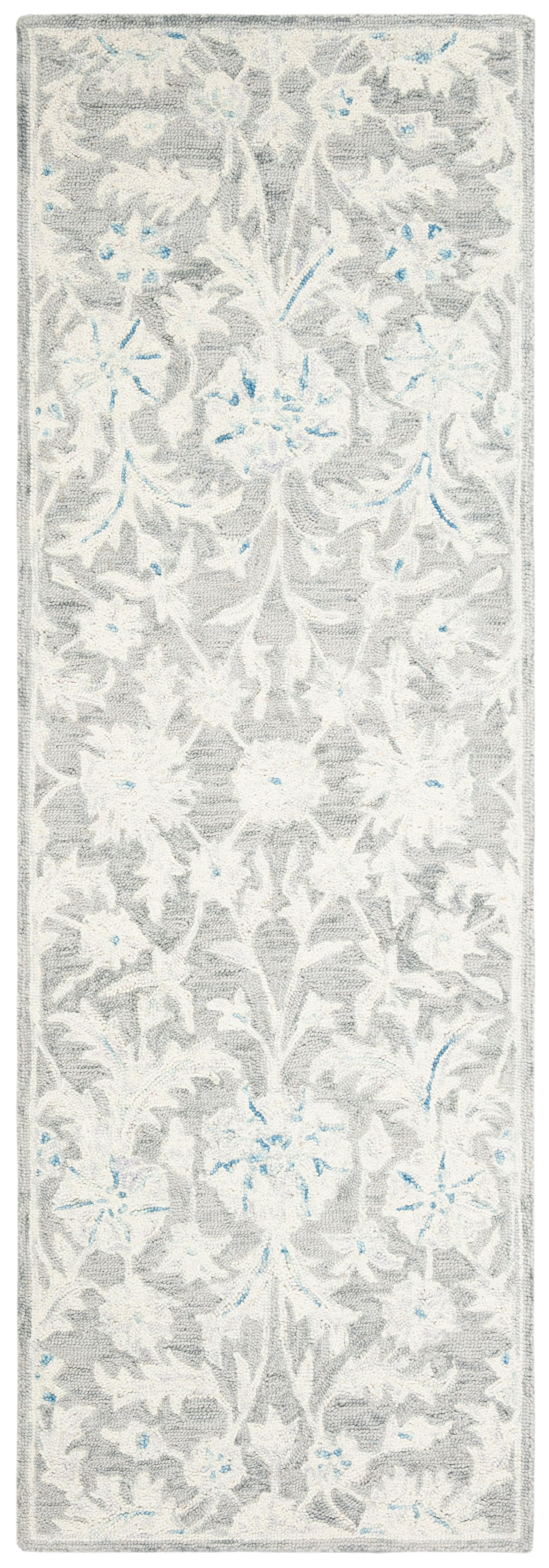Micro-Loop MLP506 Hand Tufted Indoor Runner Rug - Grey/Ivory - 2'3"x11' - Safavieh