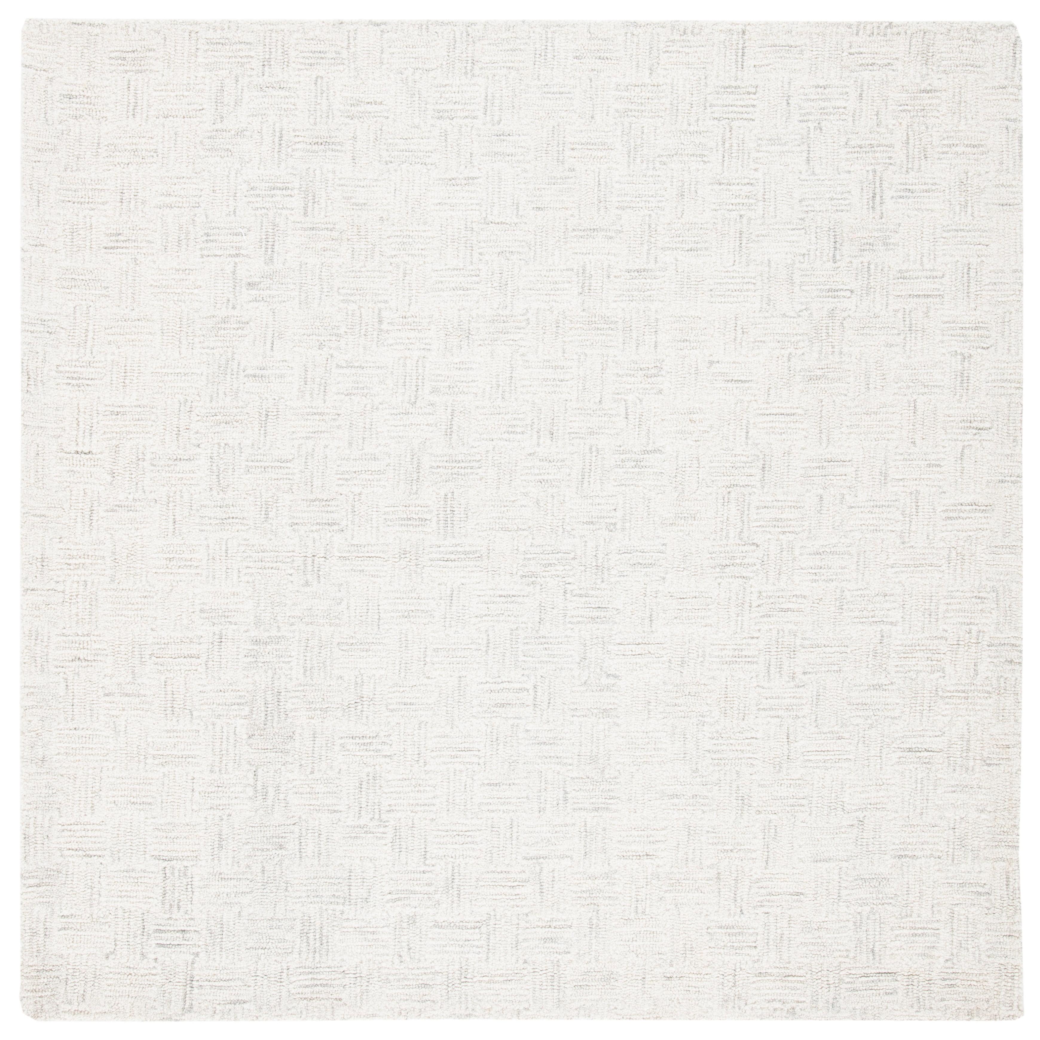Micro-Loop MLP537 Hand Tufted Indoor Area Rug - Light Grey/Ivory - 5'x5' - Safavieh