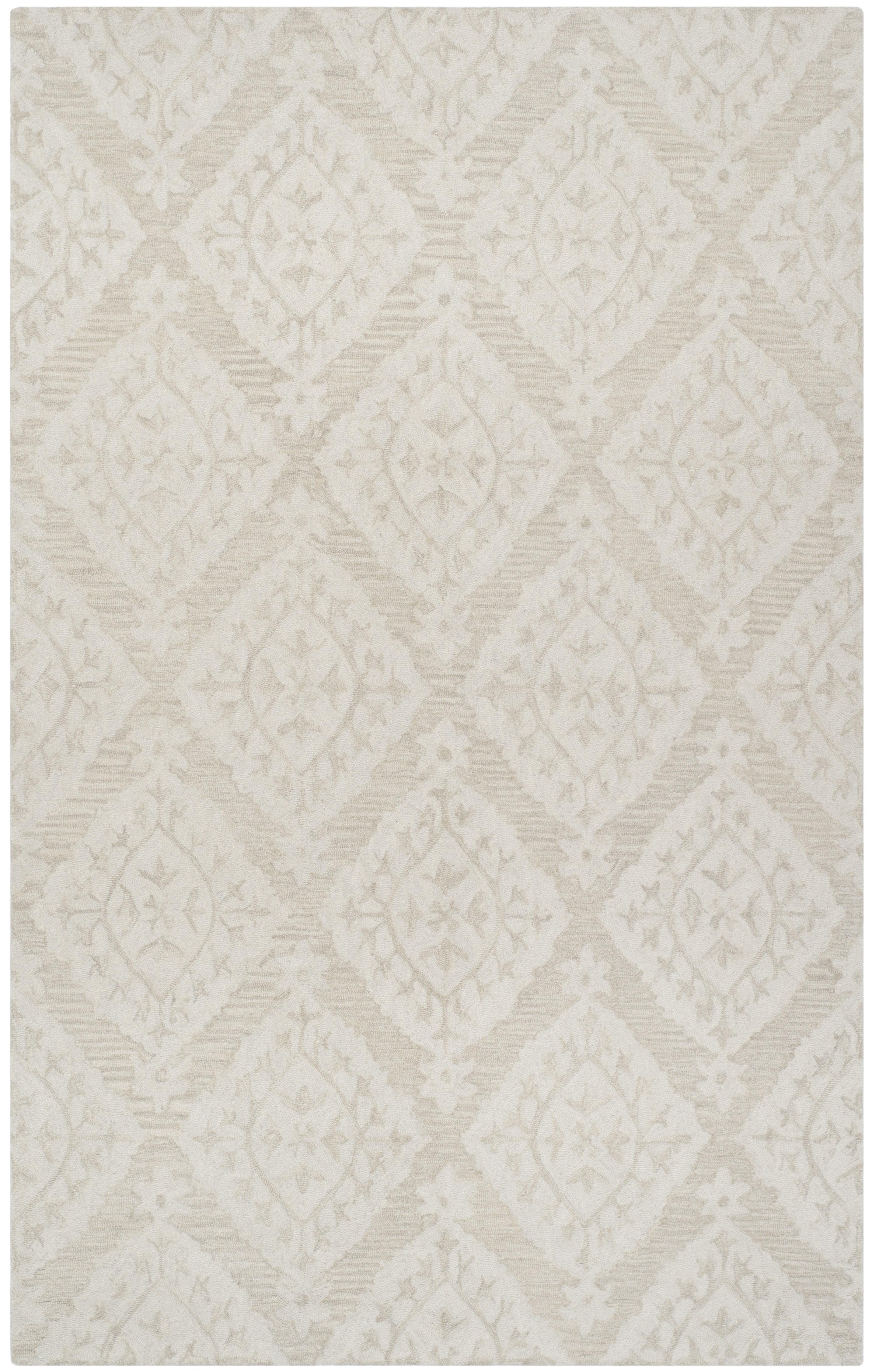 SAFAVIEH Micro-Loop Linton Damask Wool Area Rug, Beige, 8' x 10'