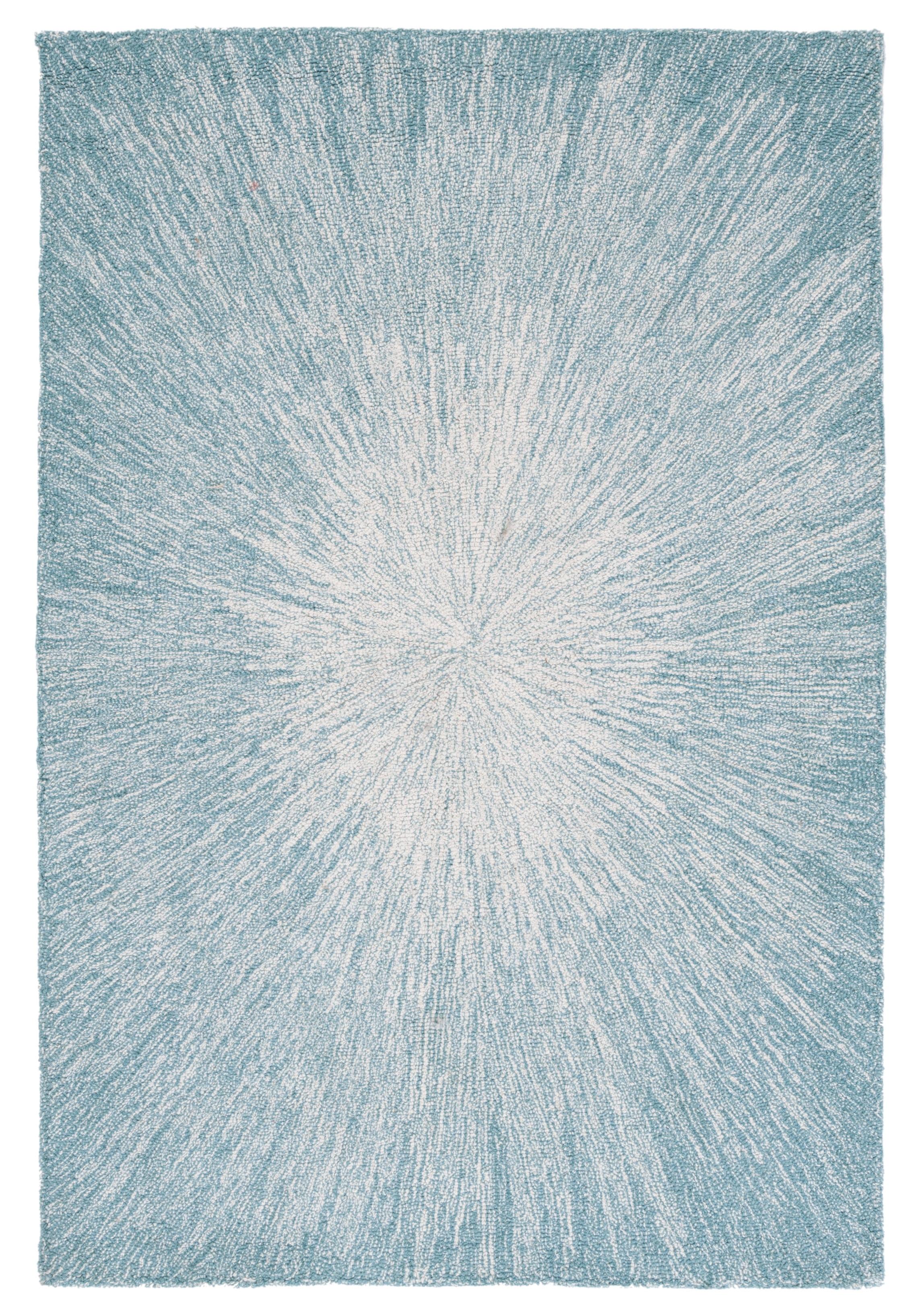 Evoke EVK228 Power Loomed Indoor Area Rug - Aqua/Ivory - 4'x6' - Safavieh