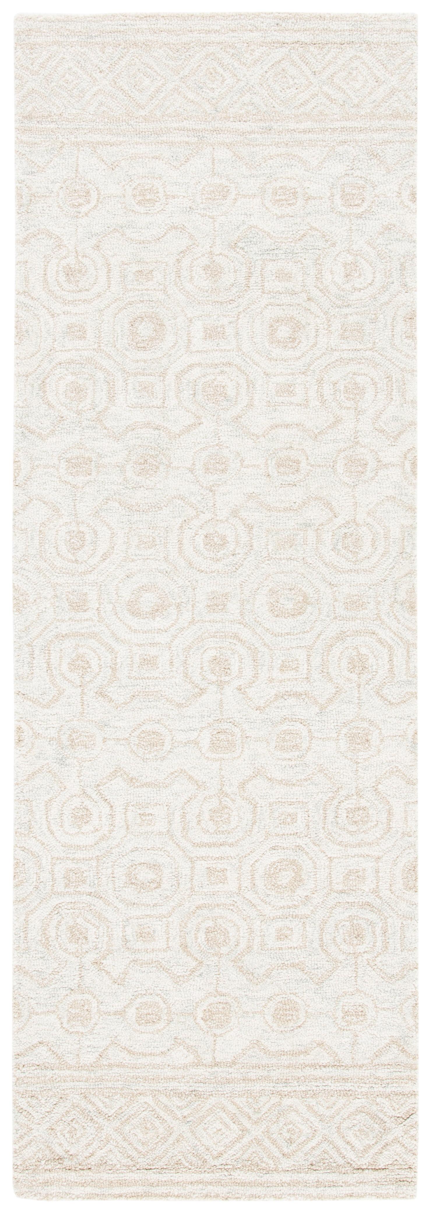 Micro-Loop MLP950 Hand Tufted Indoor Runner Rug - Ivory/Light Green - 2'3"x7' - Safavieh