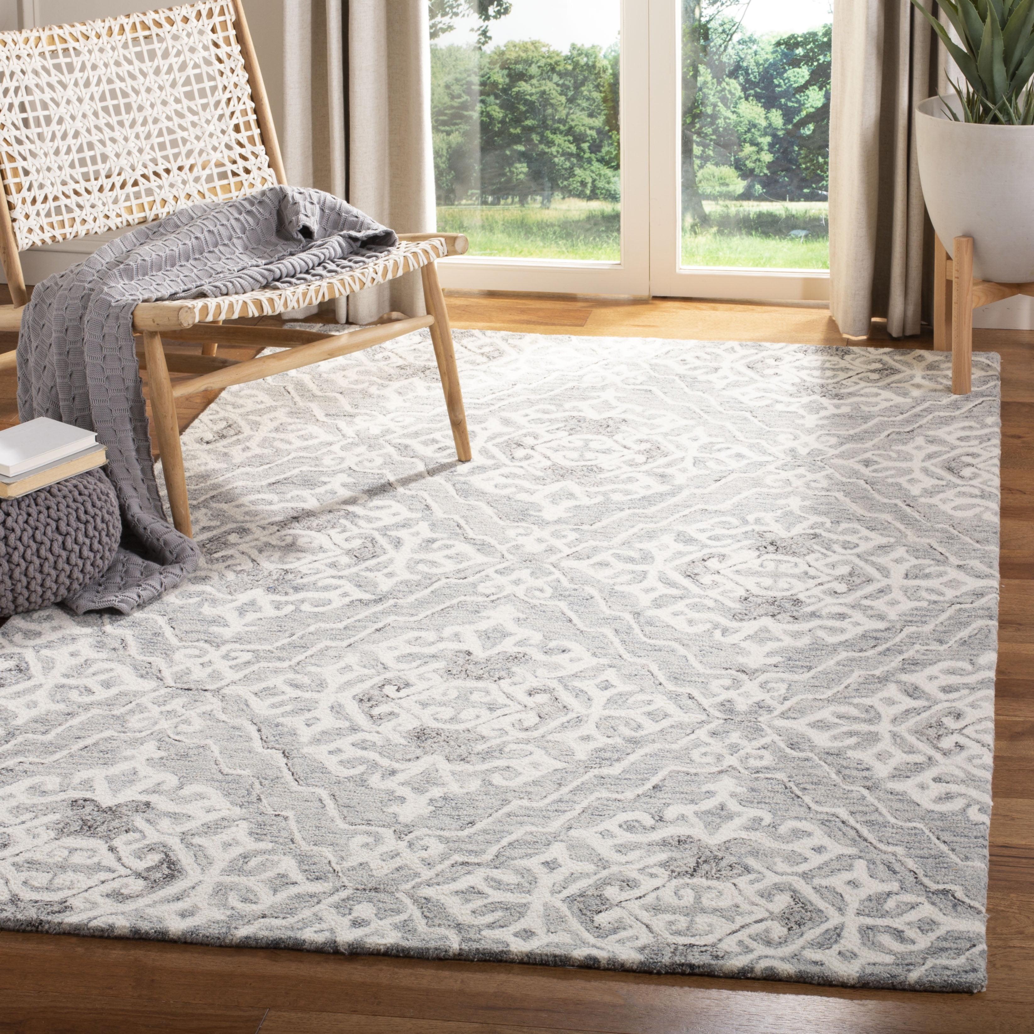 Micro-Loop MLP905 Hand Tufted Area Rug - Grey/Ivory - 4'x6' - Safavieh.
