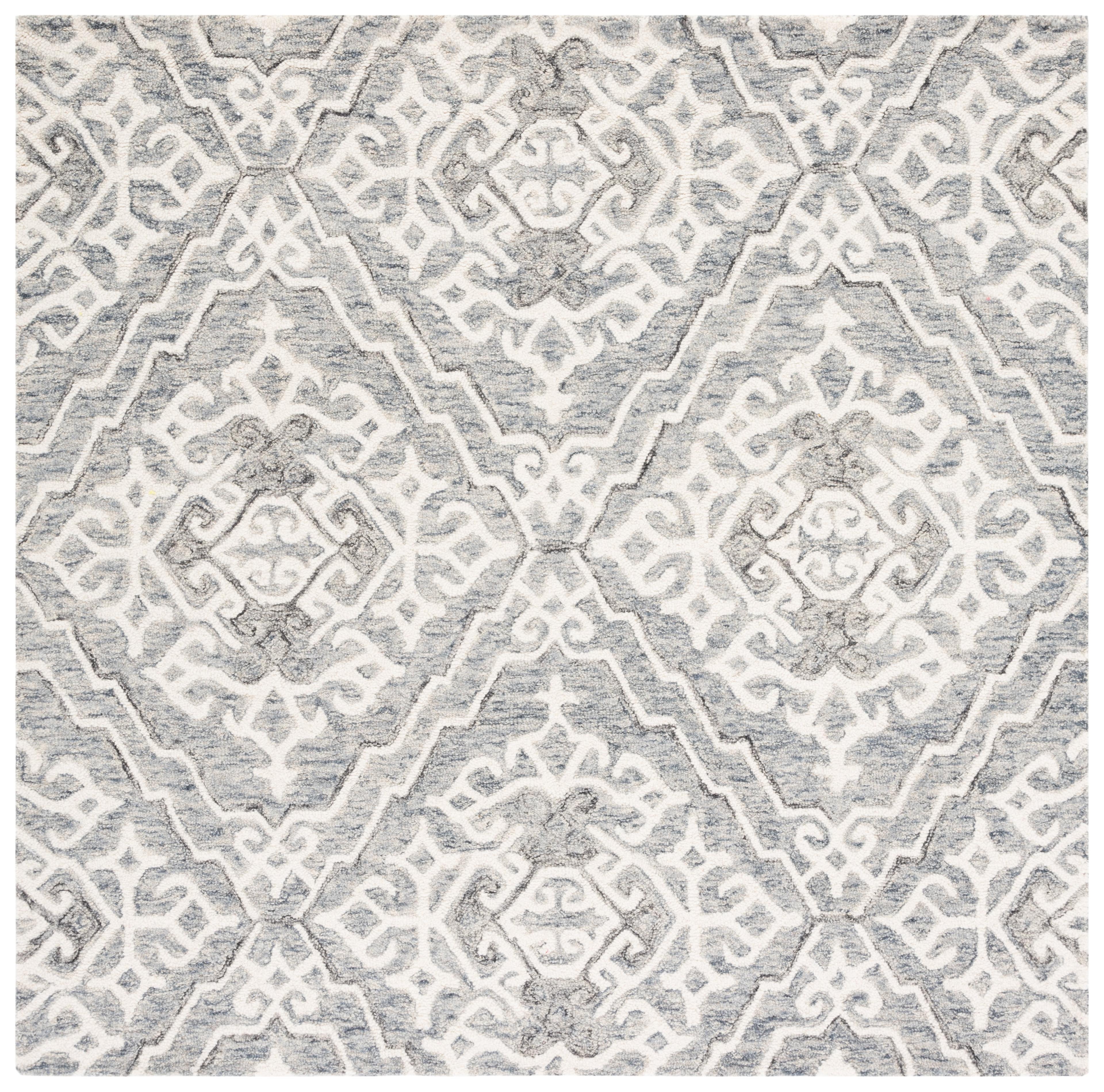 Micro-Loop MLP905 Hand Tufted Area Rug - Grey/Ivory - 5'x5' - Safavieh.