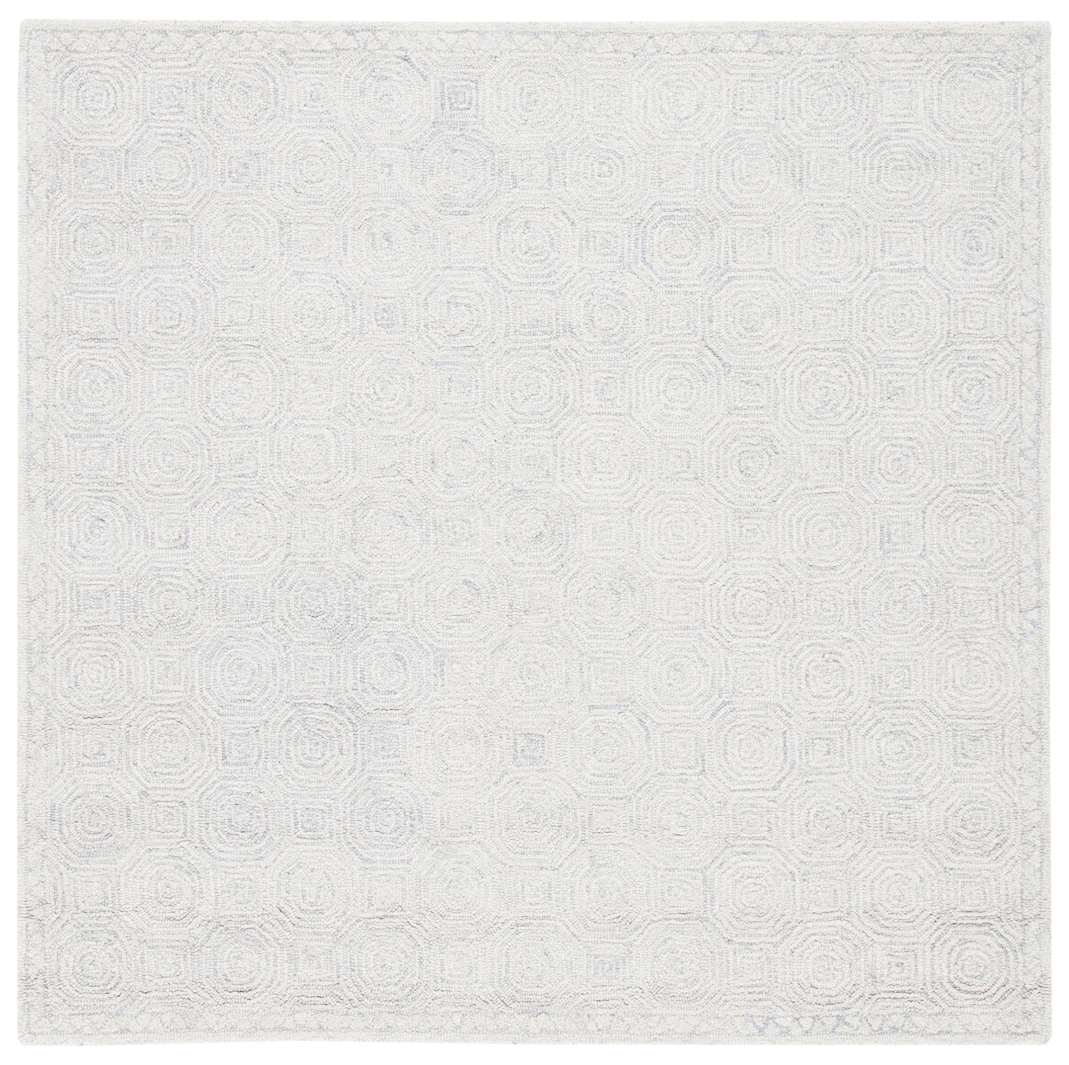 Micro-Loop MLP527 Hand Tufted Indoor Area Rug - Silver/Grey - 5'x5' - Safavieh