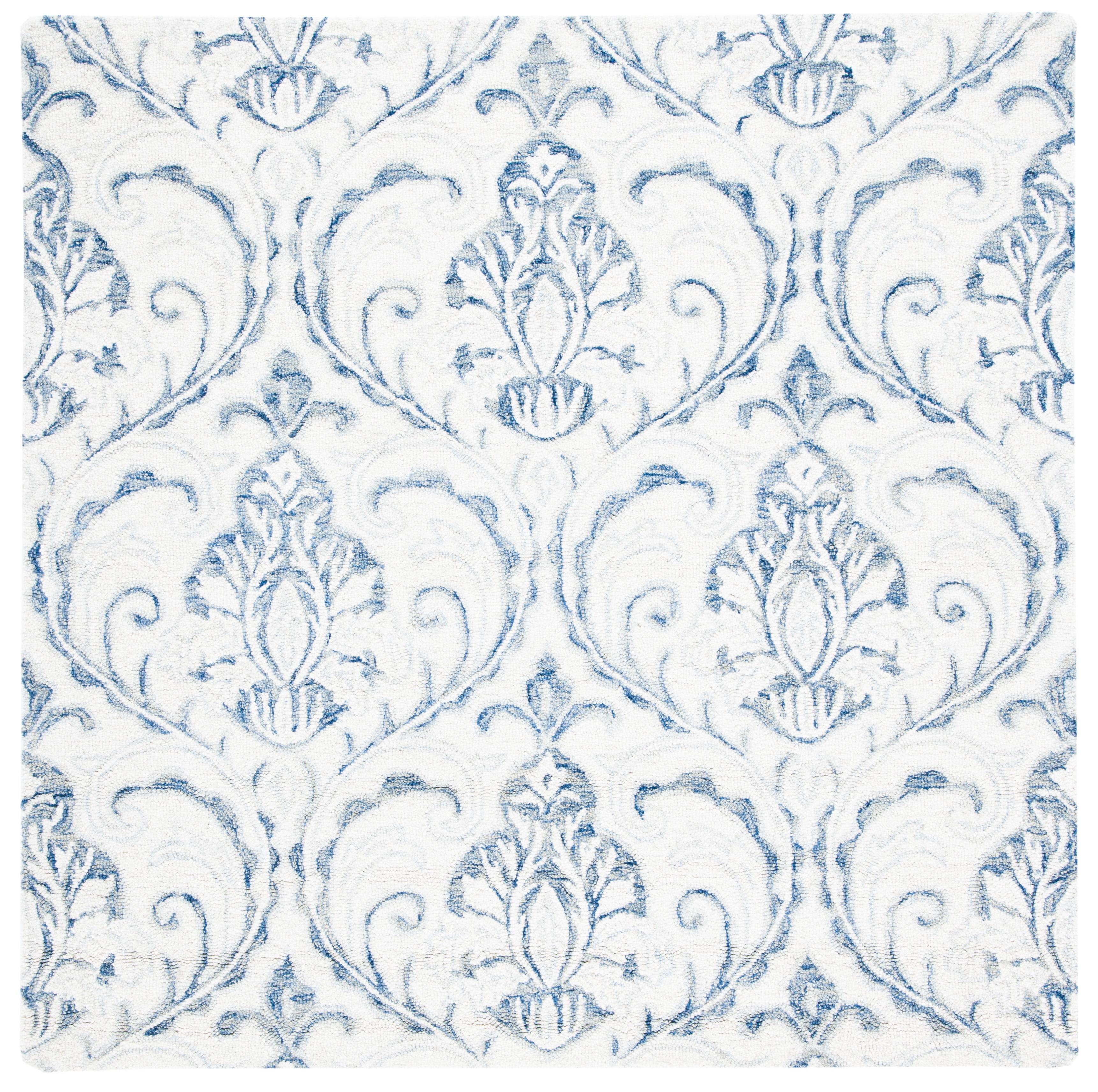 Micro-Loop MLP532 Hand Tufted Area Rug - Ivory/Blue - 5'x5' - Safavieh.