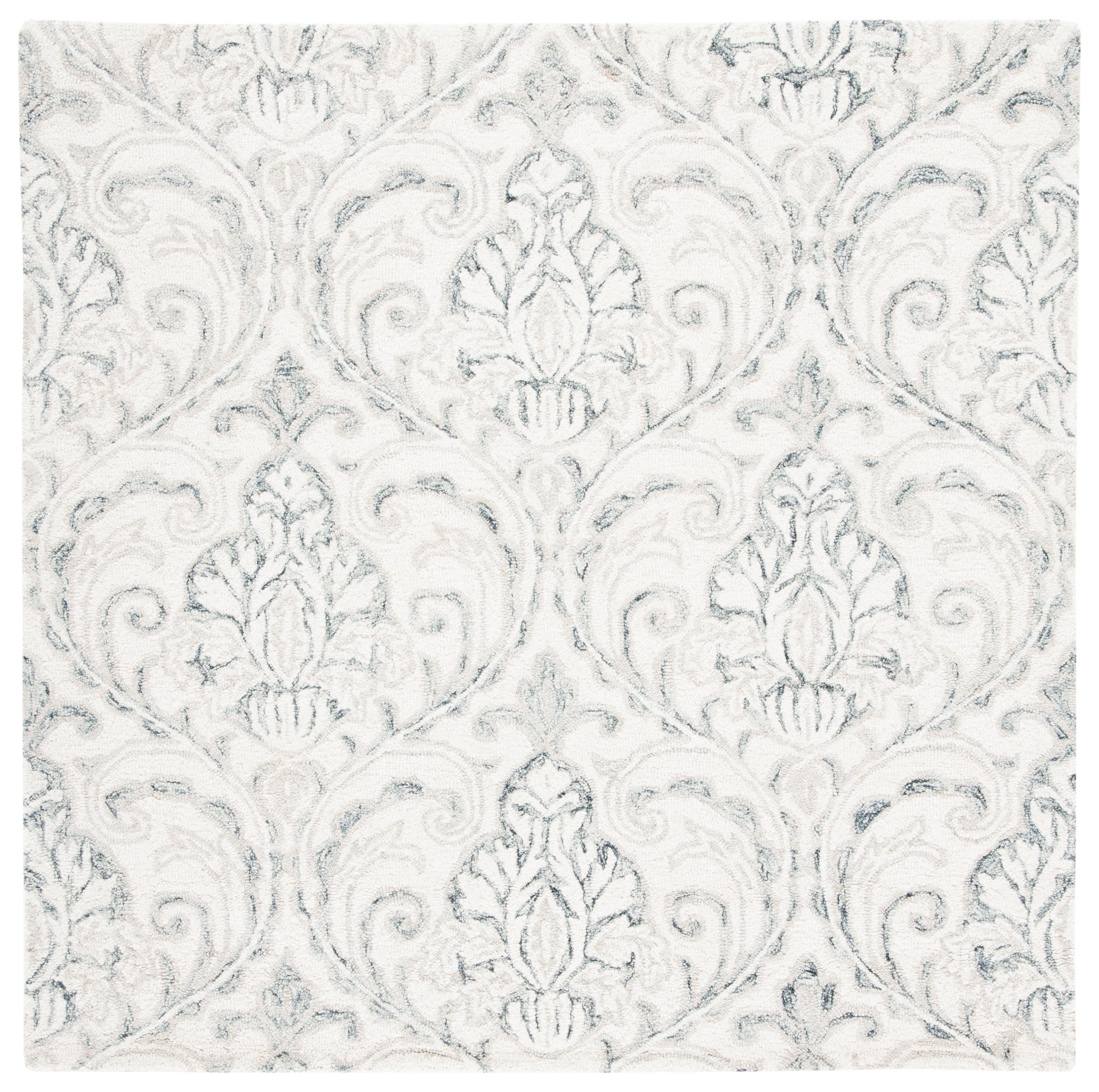 Micro-Loop MLP532 Hand Tufted Indoor Area Rug - Ivory/Grey - 7'x7' - Safavieh