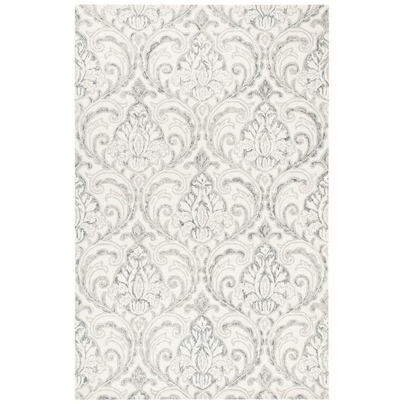 Micro-Loop MLP532 Hand Tufted Indoor Area Rug - Ivory/Grey - 5'x8' - Safavieh