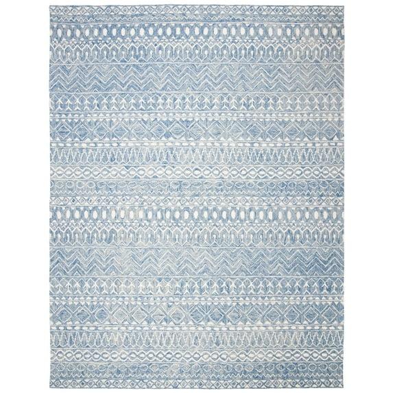 SAFAVIEH Micro-Loop Daithi Geometric Area Rug, Blue/Ivory, 10' x 14'