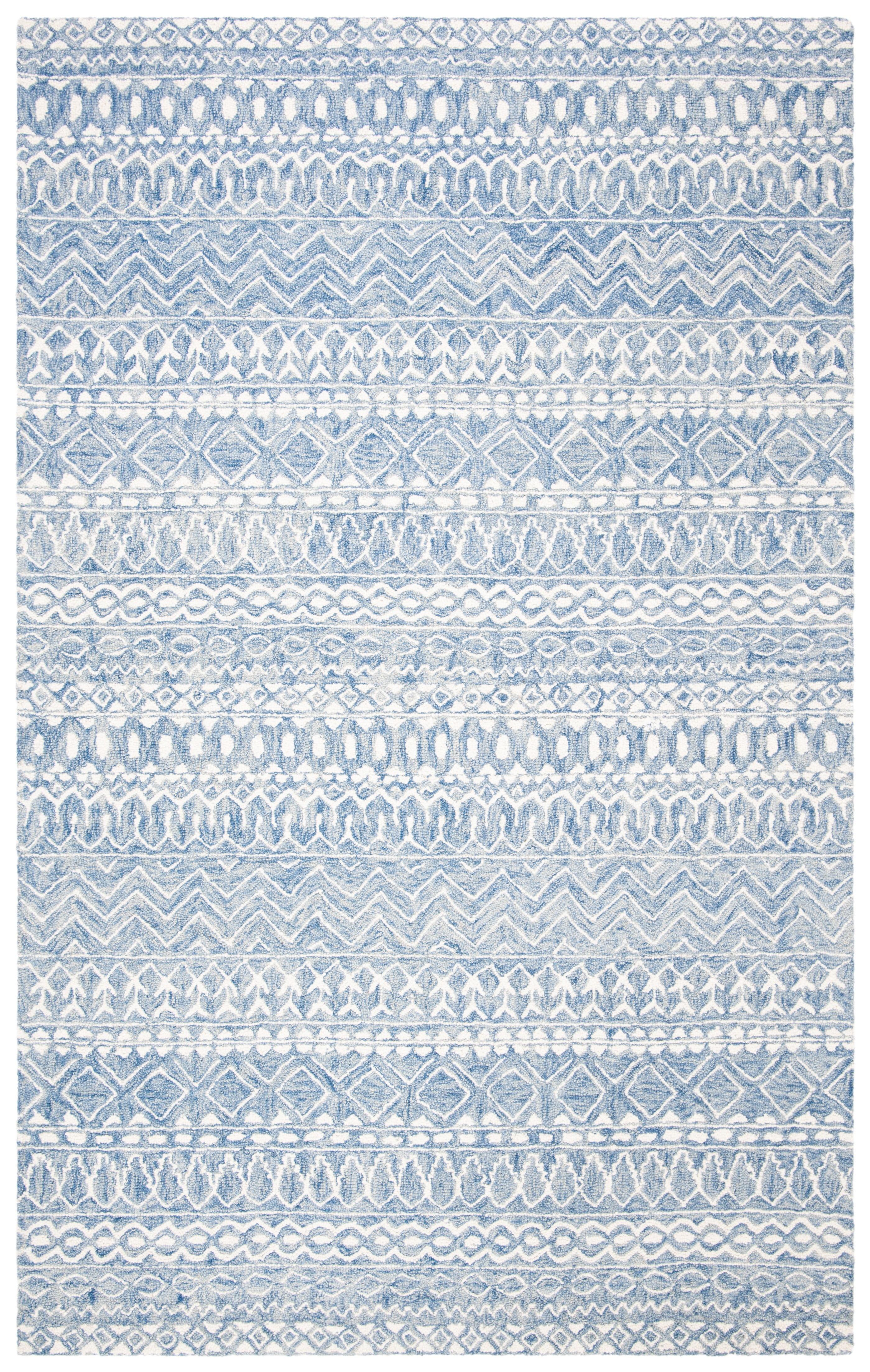 Micro-Loop MLP502 Hand Tufted Indoor Area Rug - Blue/Ivory - 6'x9' - Safavieh