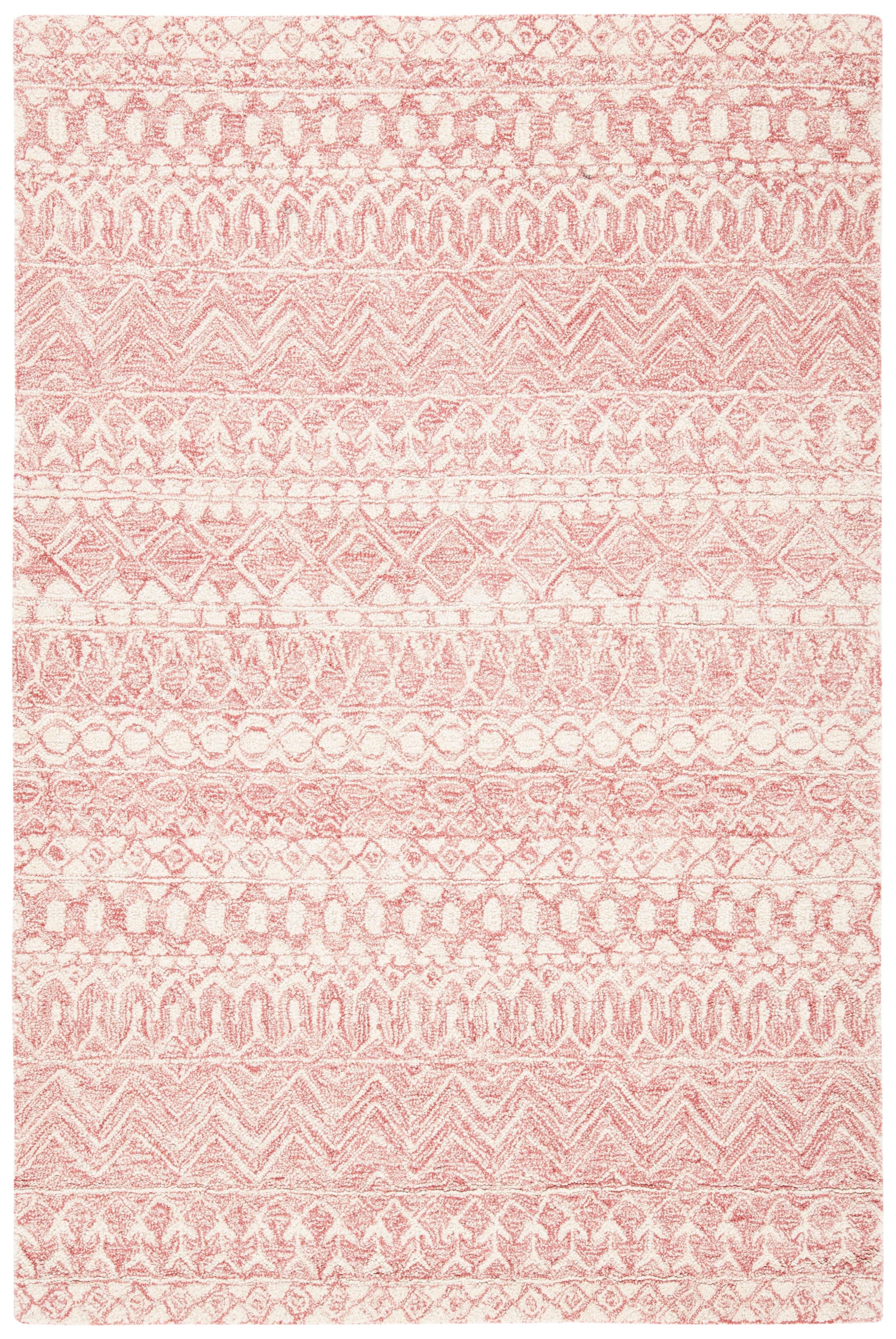Micro-Loop MLP502 Hand Tufted Indoor Accent Rug - Pink/Ivory - 2'6"x4' - Safavieh