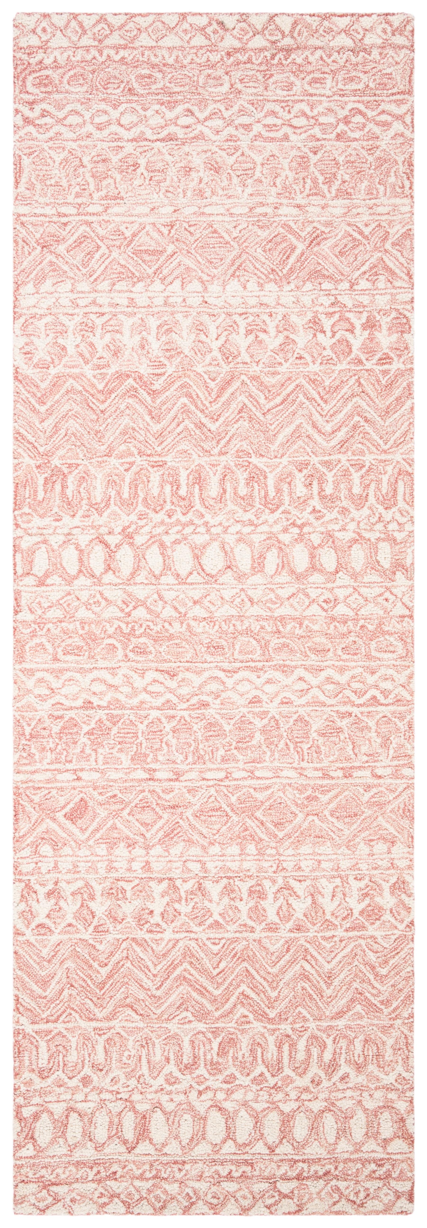 Micro-Loop MLP502 Hand Tufted Indoor Runner Rug - Pink/Ivory - 2'3"x9' - Safavieh