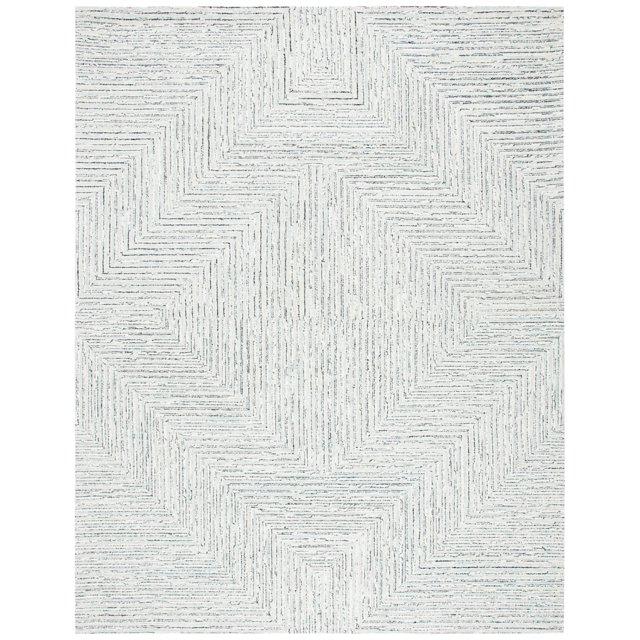 SAFAVIEH Micro-Loop Darden Geometric Area Rug, Light Grey/Ivory, 2' x 3'