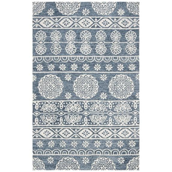 Micro-Loop MLP607 Hand Tufted Area Rug - Blue/Ivory - 5'x8' - Safavieh.