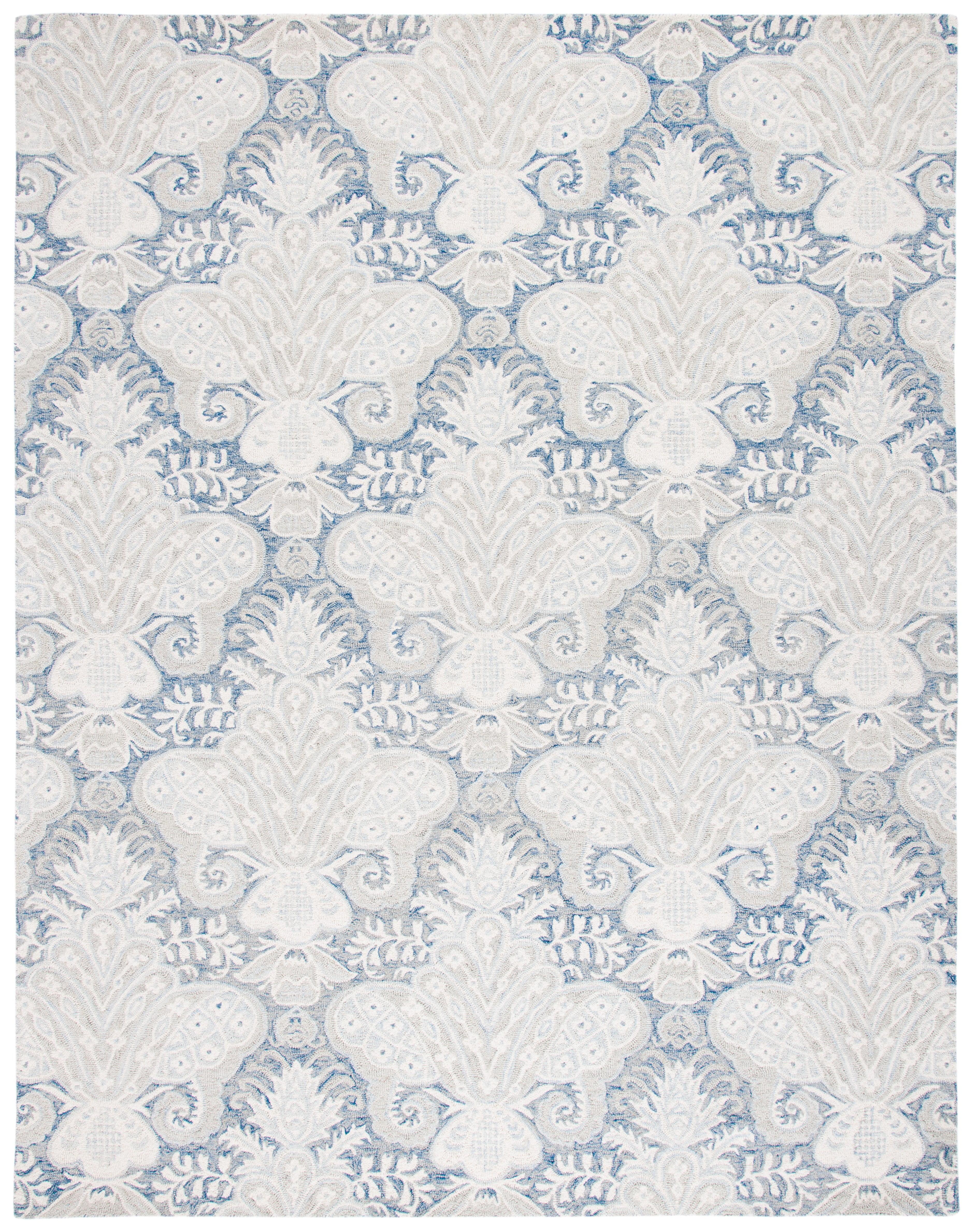 Micro-Loop MLP539 Hand Tufted Indoor Area Rug - Blue/Ivory - 8'x10' - Safavieh
