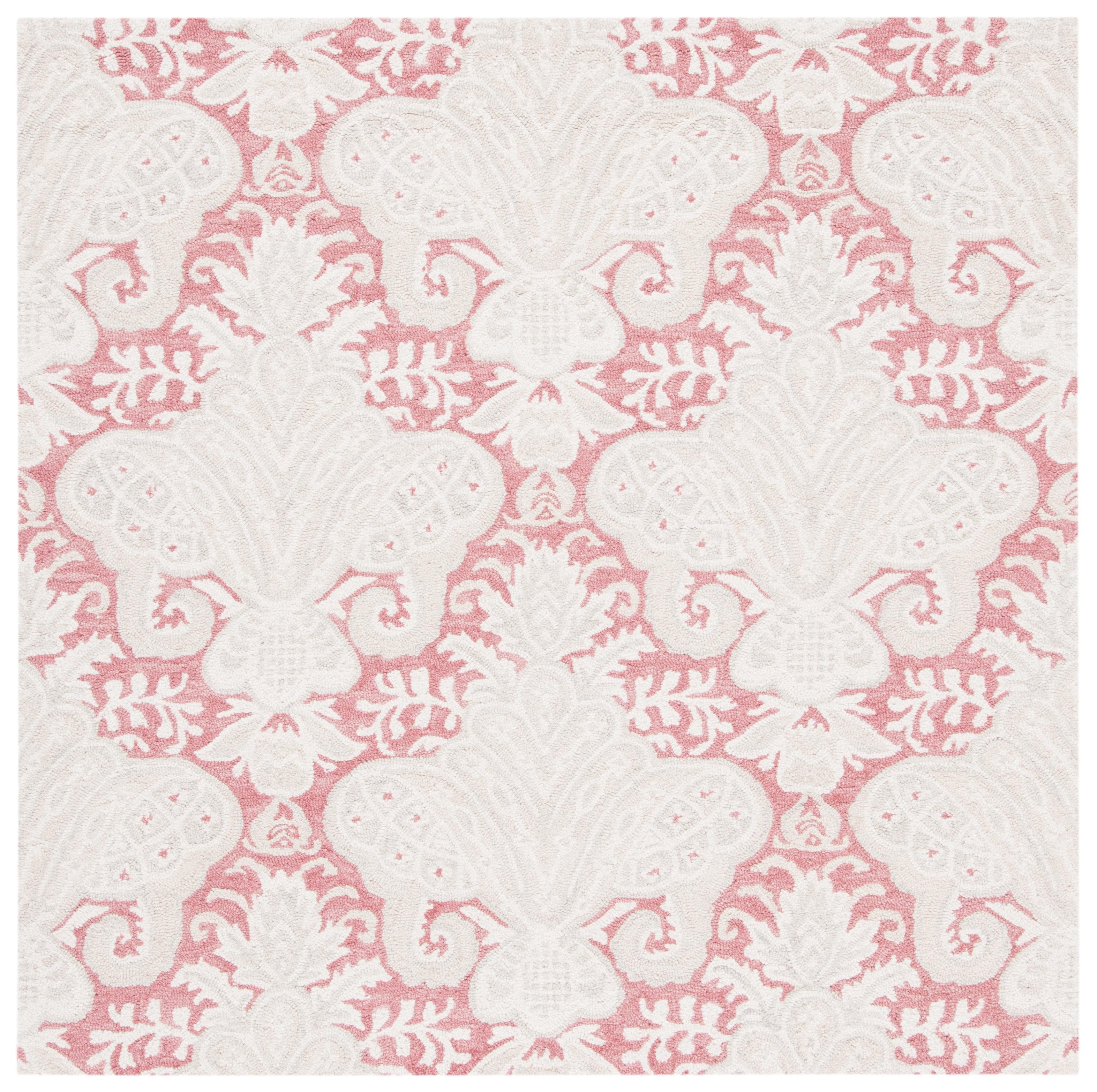 Micro-Loop MLP539 Hand Tufted Indoor Area Rug - Pink/Beige - 5'x5' - Safavieh