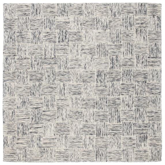 SAFAVIEH Micro-Loop Edythe Geometric Area Rug, Grey, 5' x 5' Square