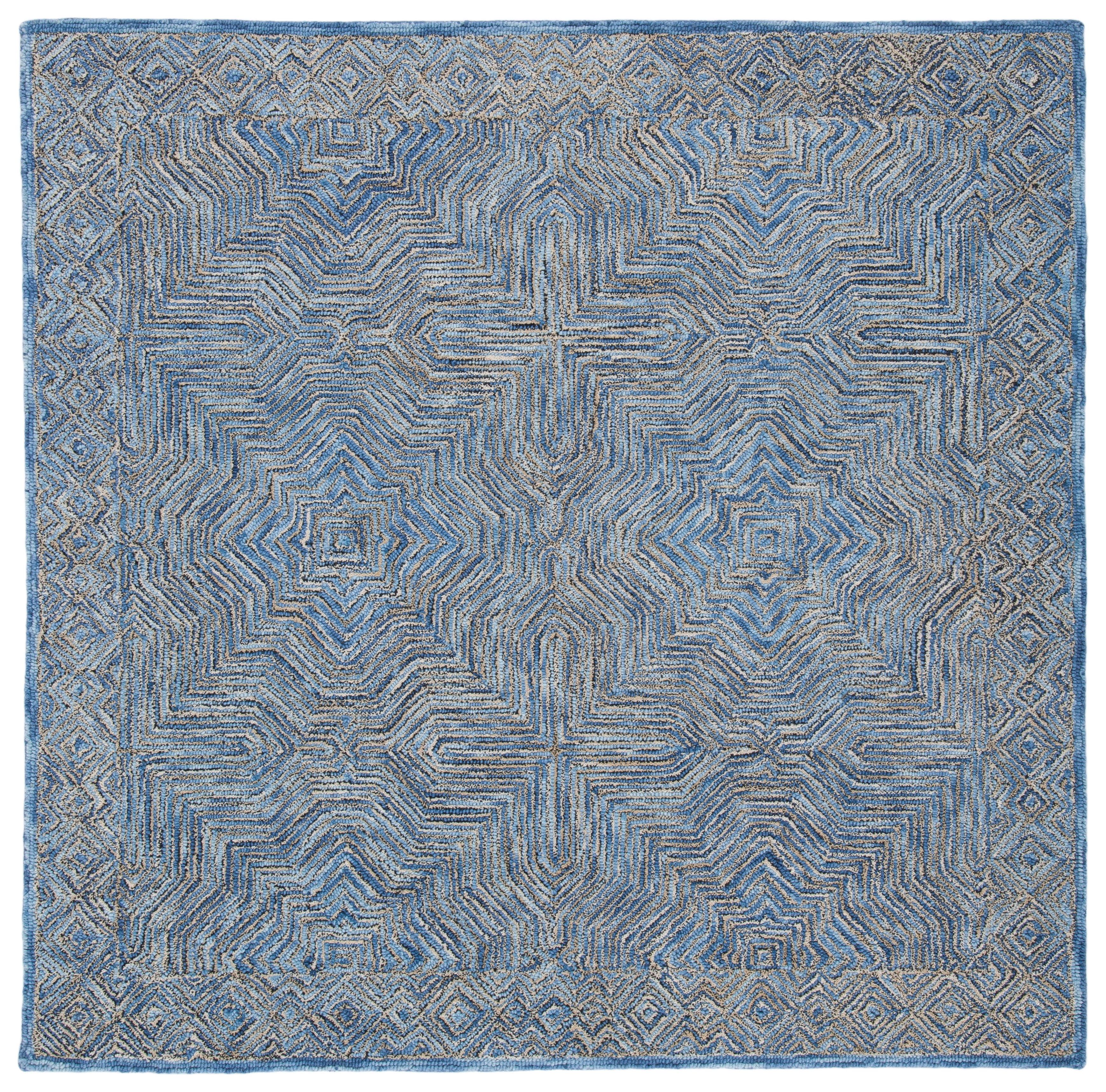 Micro-Loop MLP975 Hand Tufted Area Rug - Blue - 5'x5' - Safavieh.