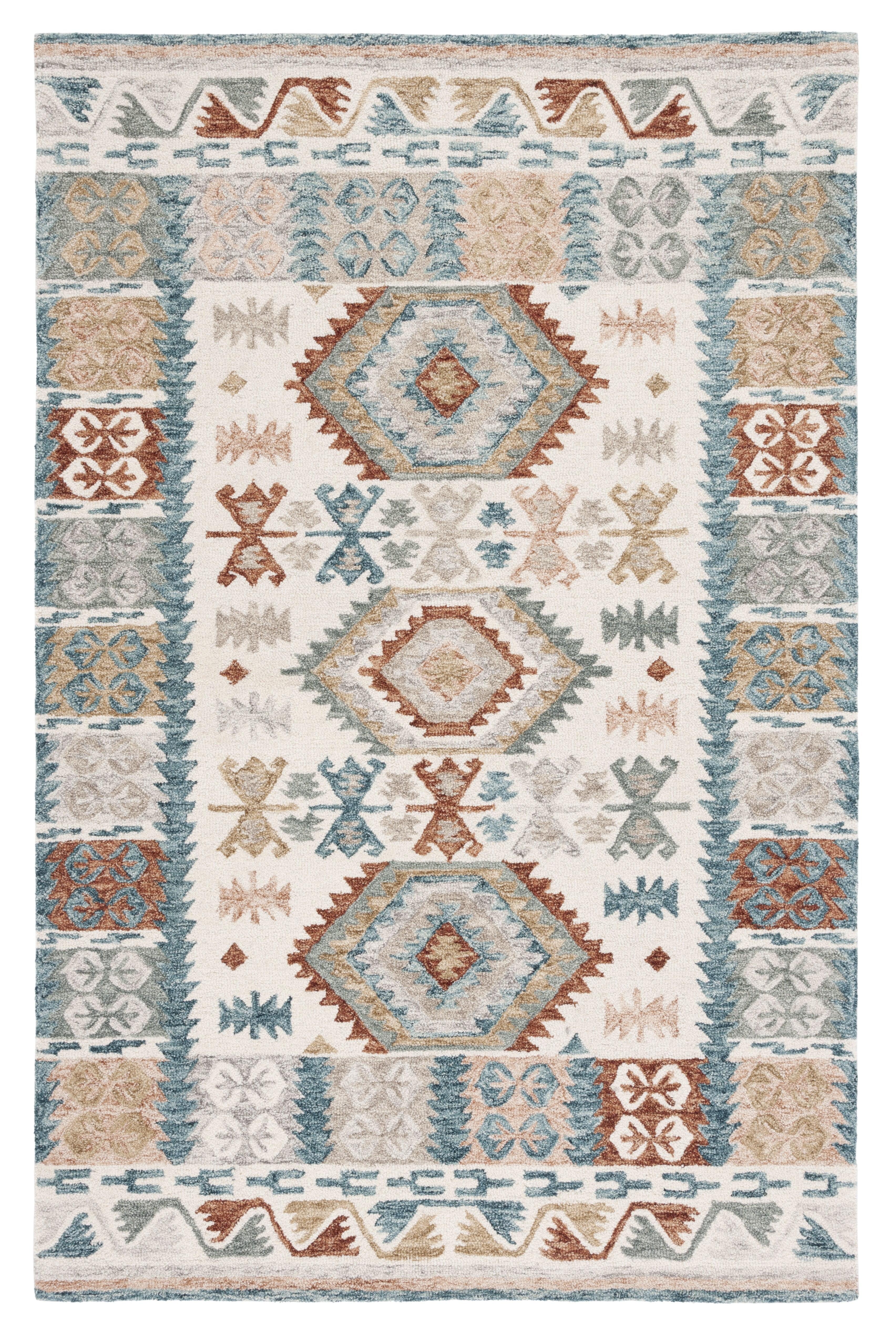 Micro-Loop MLP475 Hand Tufted Indoor Area Rug - Ivory/Blue - 8'x10' - Safavieh
