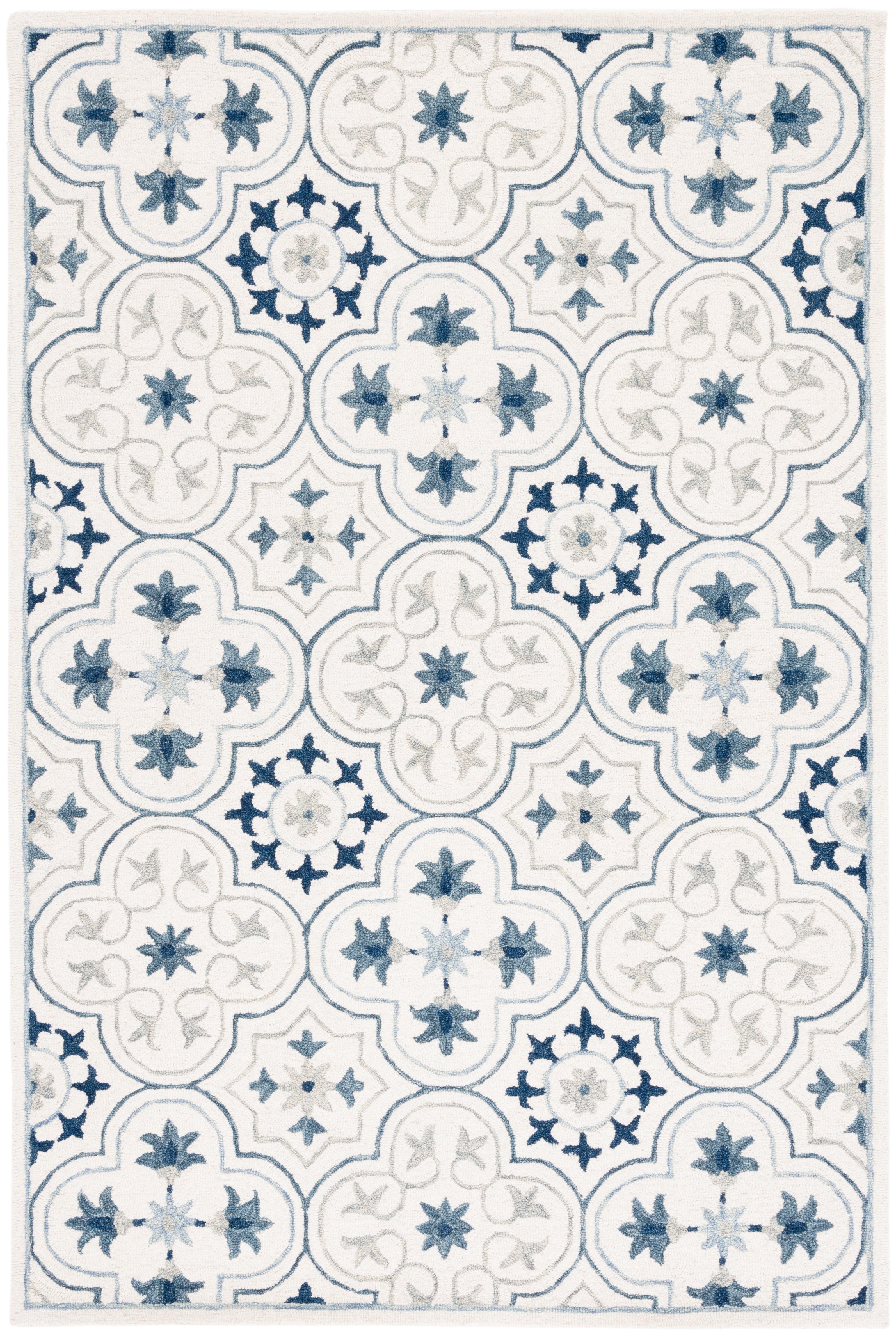 Micro-Loop MLP381 Hand Tufted Indoor Area Rug - Ivory/Sage - 8'x10' - Safavieh