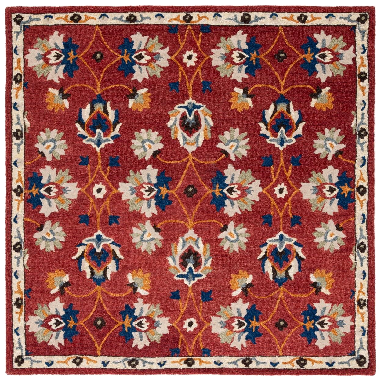 Micro-Loop MLP383 Hand Tufted Area Rug - Rust/Blue - 5'x5' - Safavieh.
