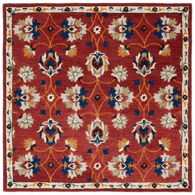 Micro-Loop MLP383 Hand Tufted Area Rug - Rust/Blue - 5'x5' - Safavieh.
