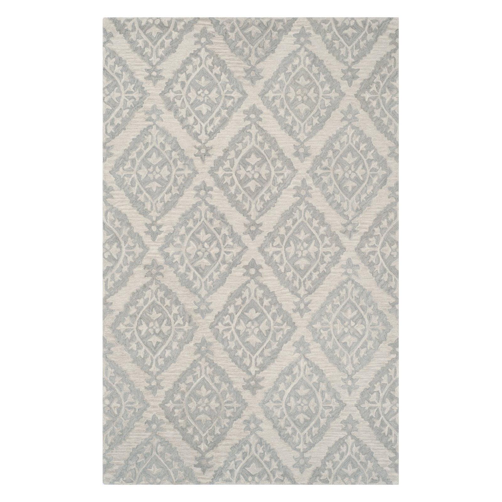 Elegant Beige Hand-Tufted Wool Rectangular Area Rug, 4' x 6'