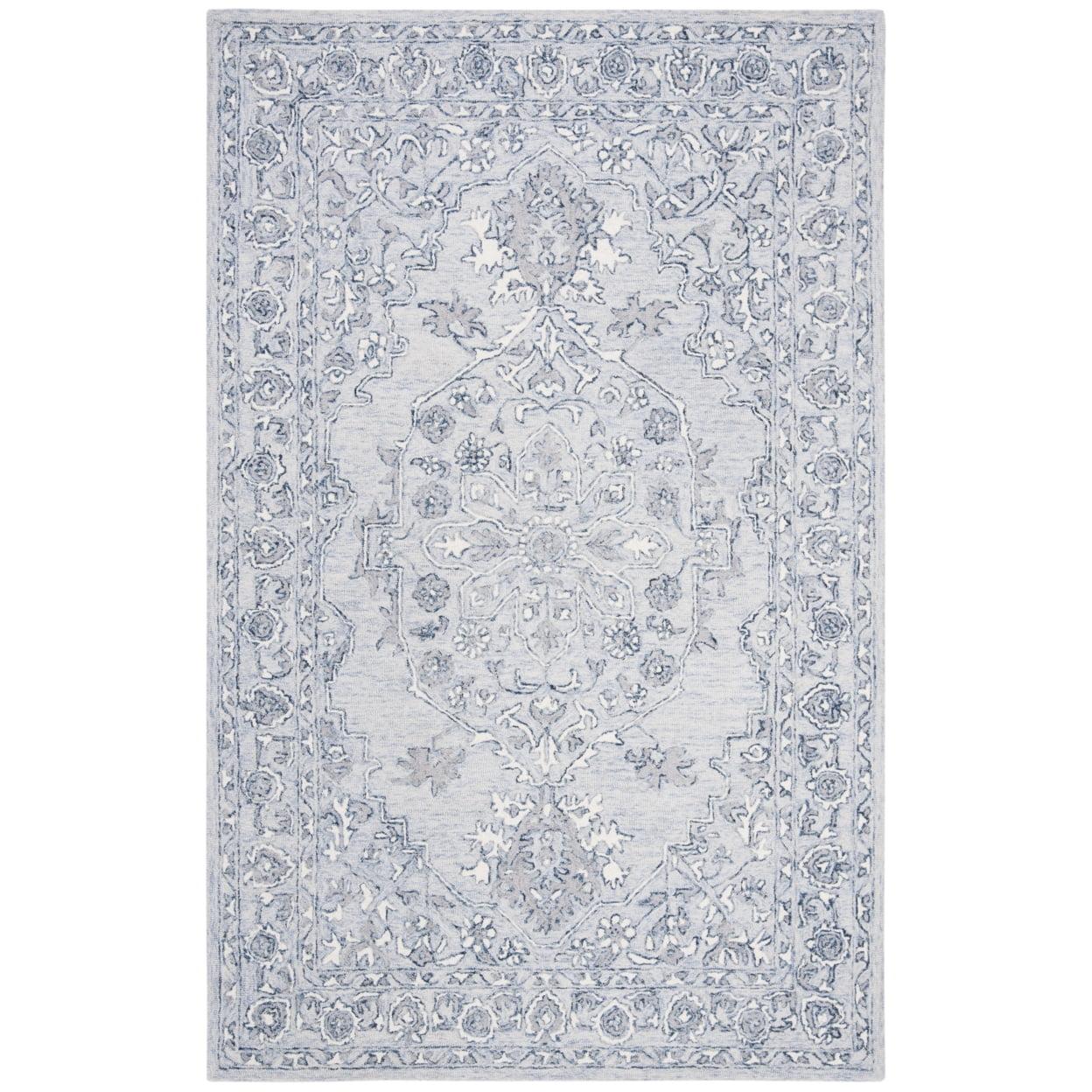 Micro-Loop MLP504 Hand Tufted Indoor Accent Rug - Light Blue/Ivory - 2'6"x4' - Safavieh