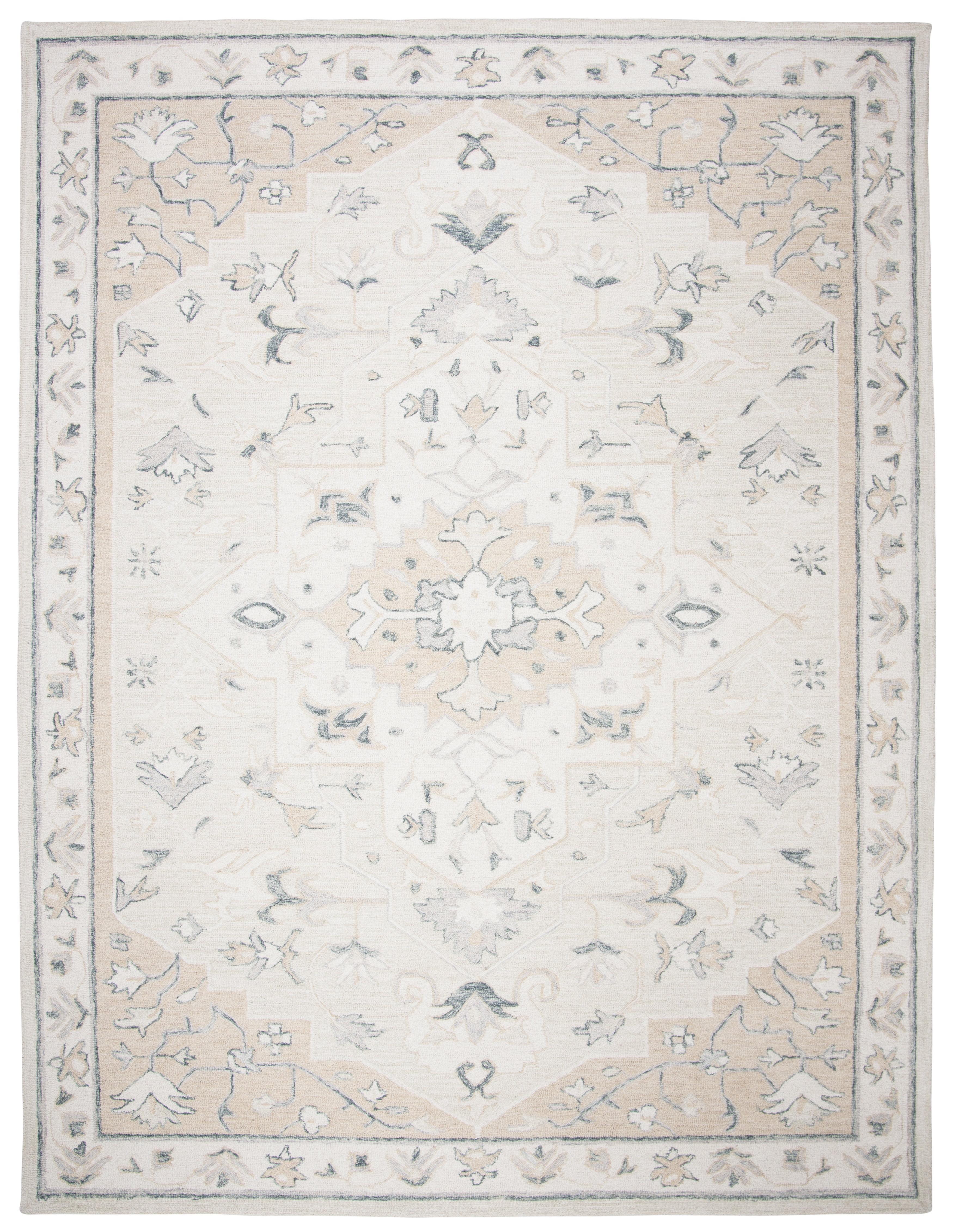 SAFAVIEH Micro-Loop Emilija Oriental Area Rug, Beige/Ivory, 11' x 15'