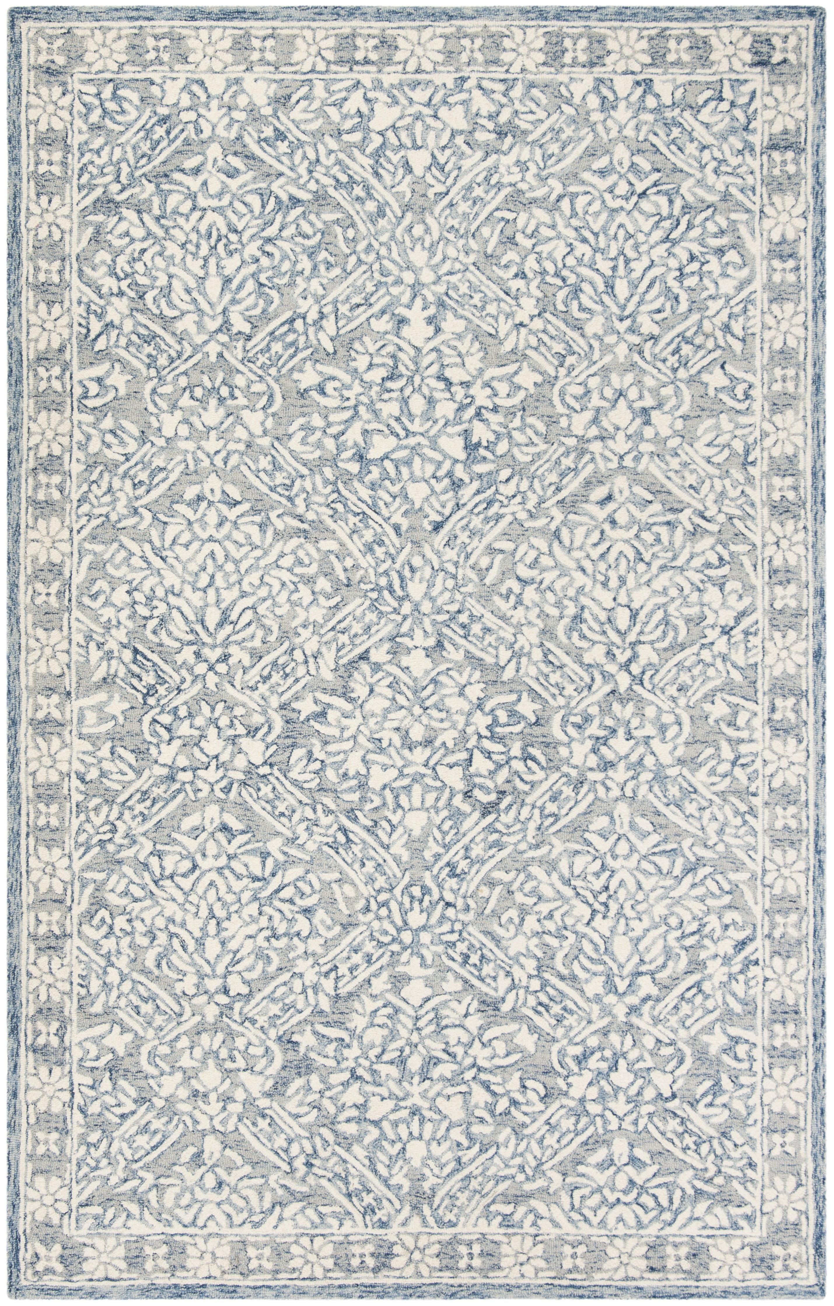 Hand-Tufted Artisan Blue Wool Rug 24" x 4"