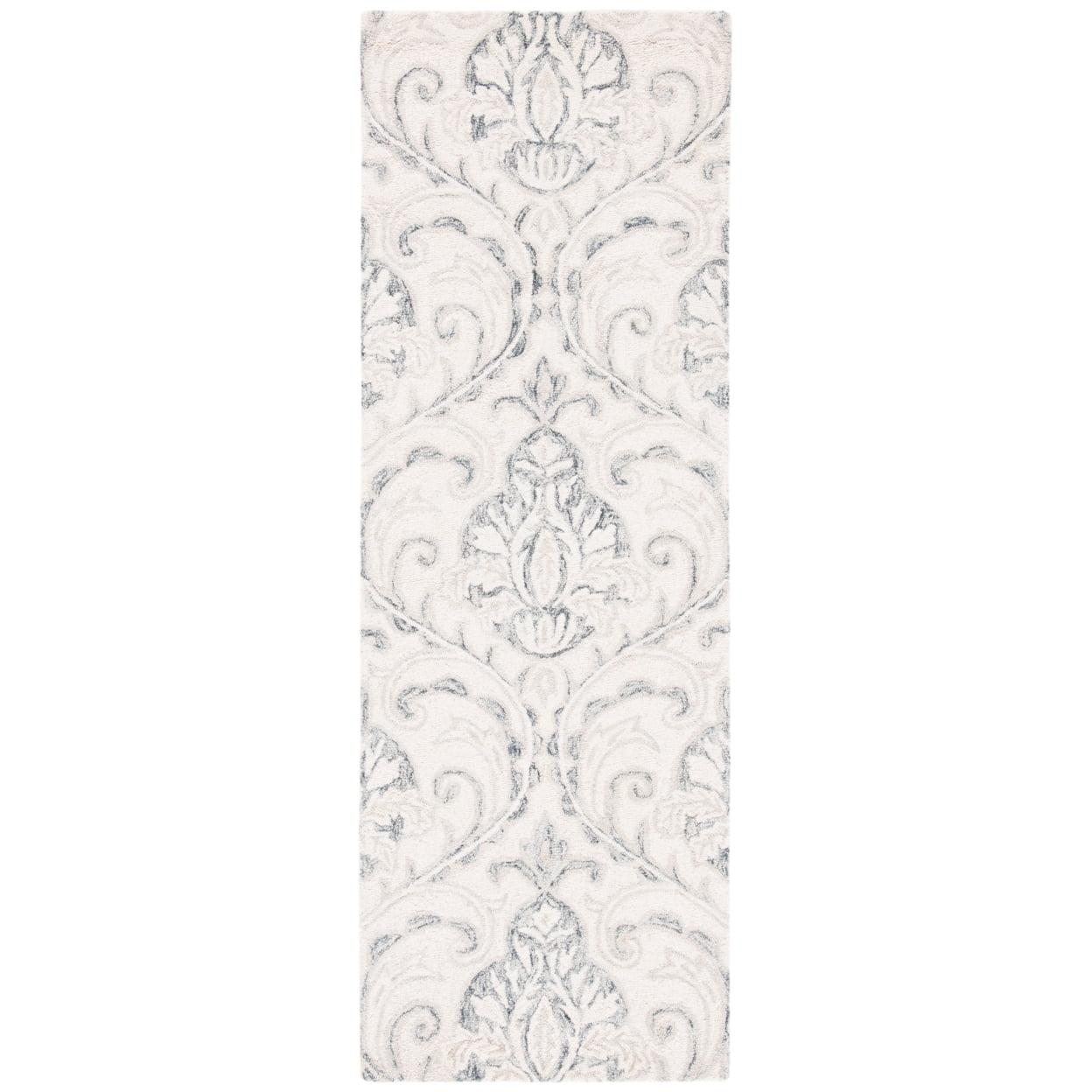 Elegant Ivory Wool 2'3" x 11' Hand-Tufted Non-Slip Runner Rug