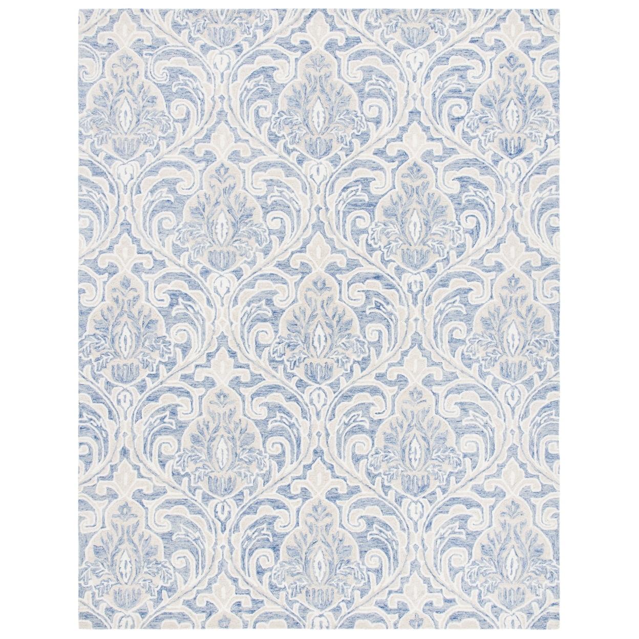 SAFAVIEH Micro-Loop MLP532M Handmade Blue / Ivory Rug