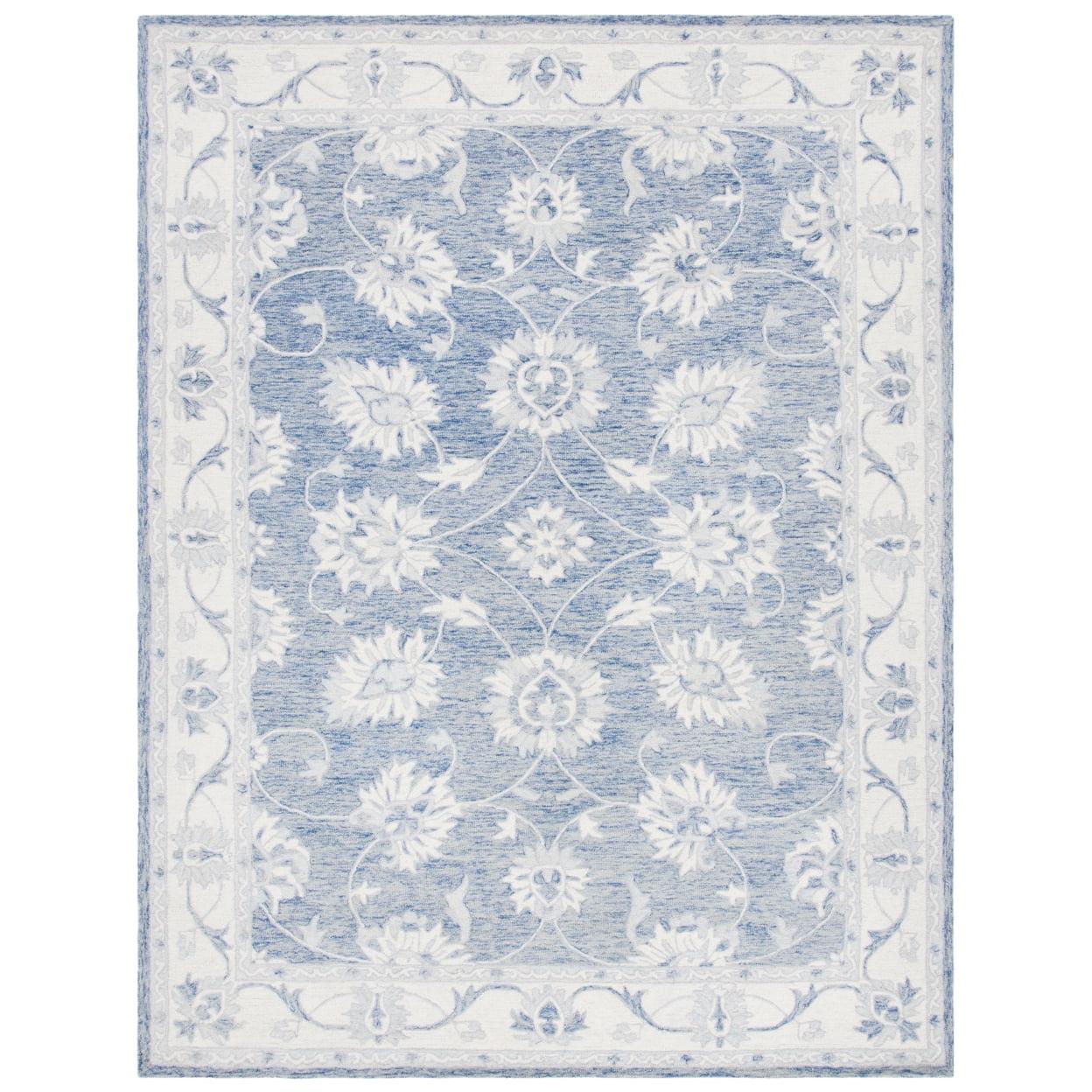 SAFAVIEH Micro-Loop MLP536M Handmade Blue / Ivory Rug