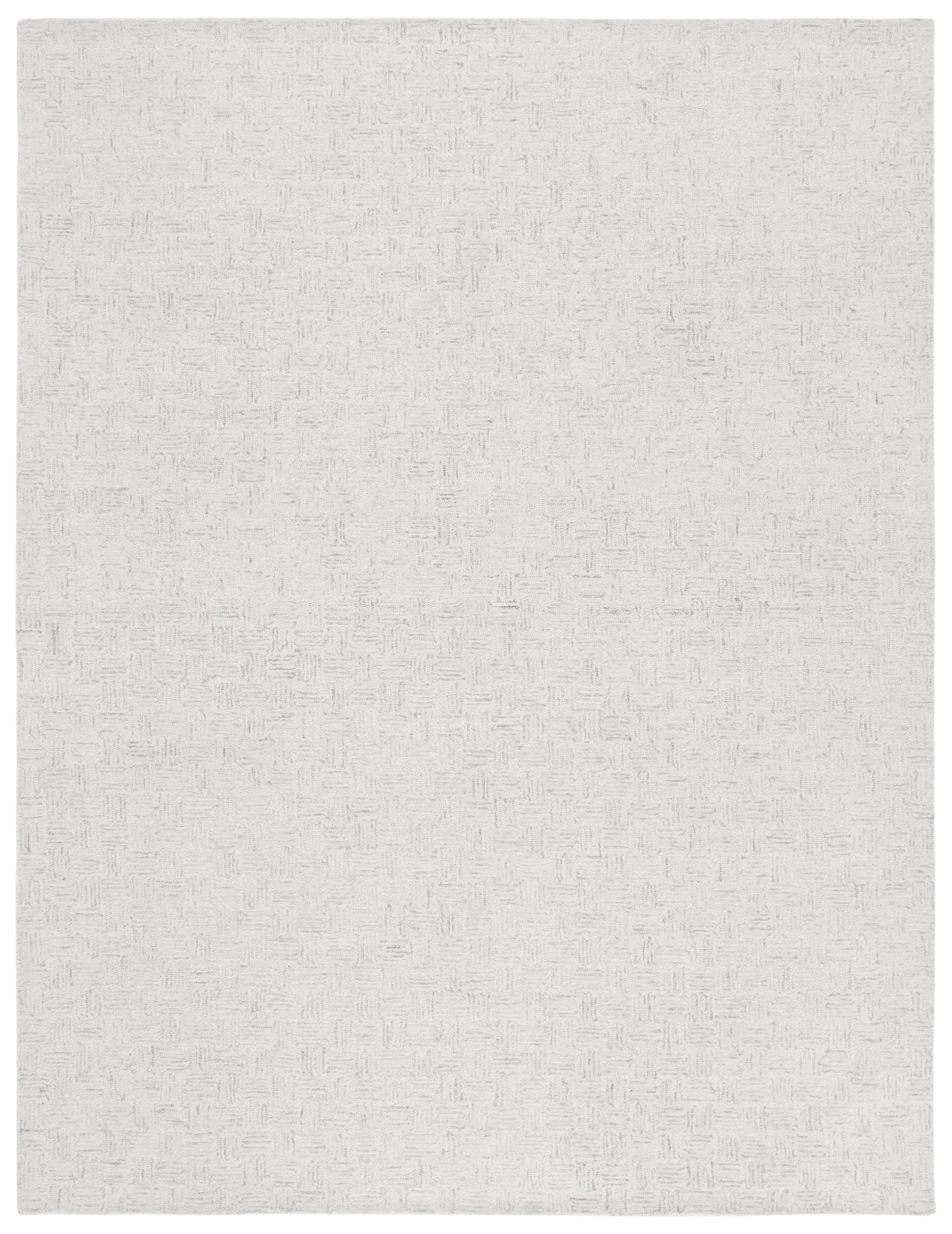 SAFAVIEH Micro-Loop Charlotte Solid Area Rug, Light Grey/Ivory, 9' x 12'