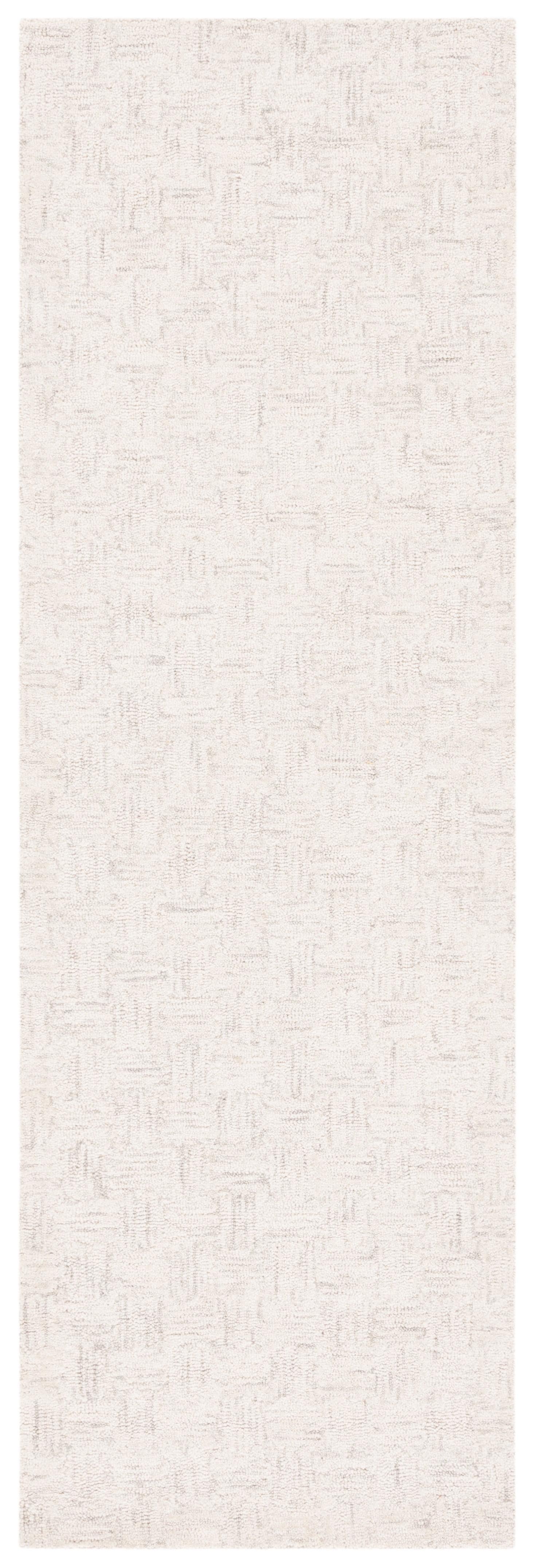 SAFAVIEH Micro-Loop Charlotte Solid Runner Rug, Light Grey/Ivory, 2'3" x 9'