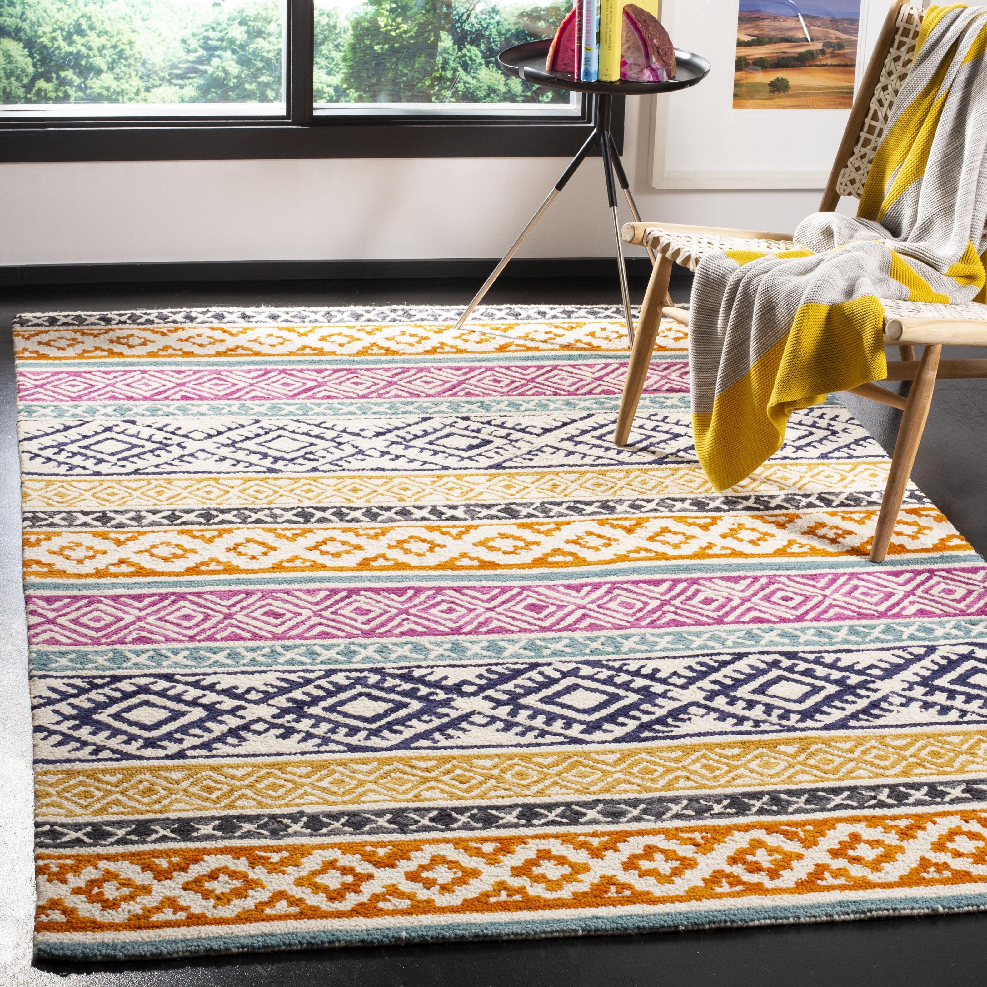 Micro-Loop MLP552 Hand Tufted Area Rug - Ivory/Rust - 4'x6' - Safavieh.