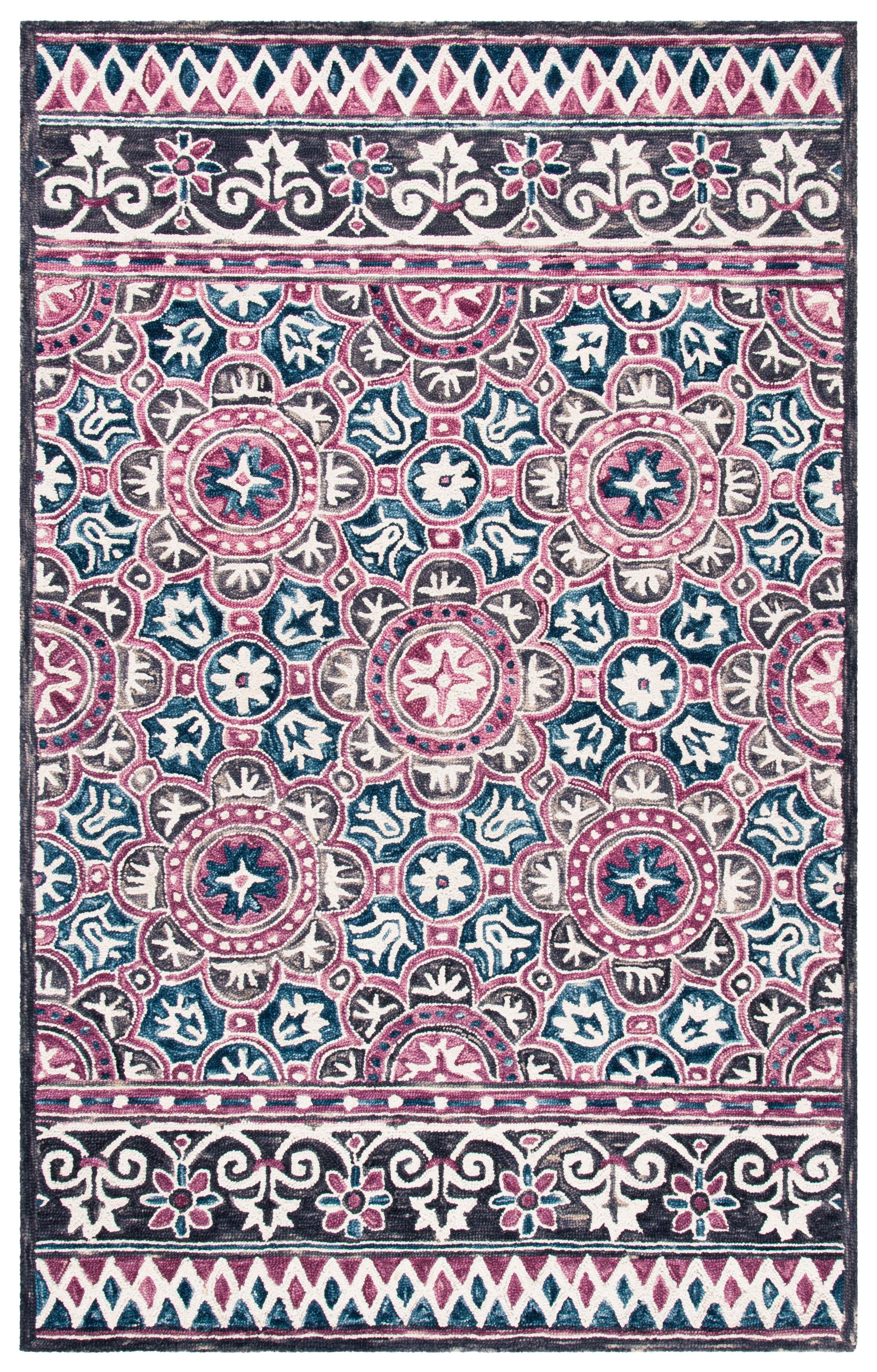 Micro-Loop MLP632 Hand Tufted Area Rug - Ivory/Pink - 5'x8' - Safavieh.